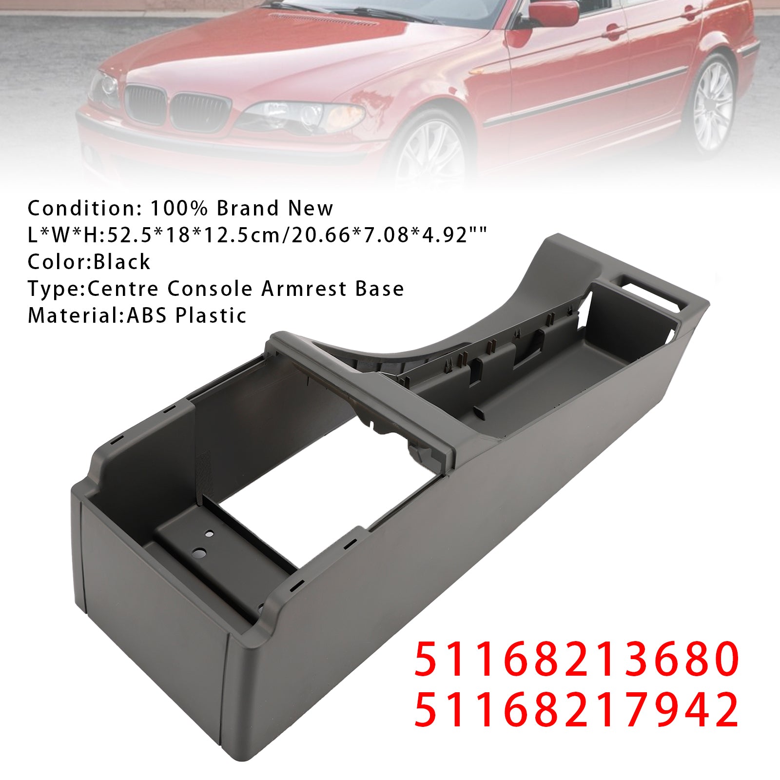 Garniture de Repose-bras de Console Centrale Grise pour BMW E46 325i 328i 02-06 51168213680