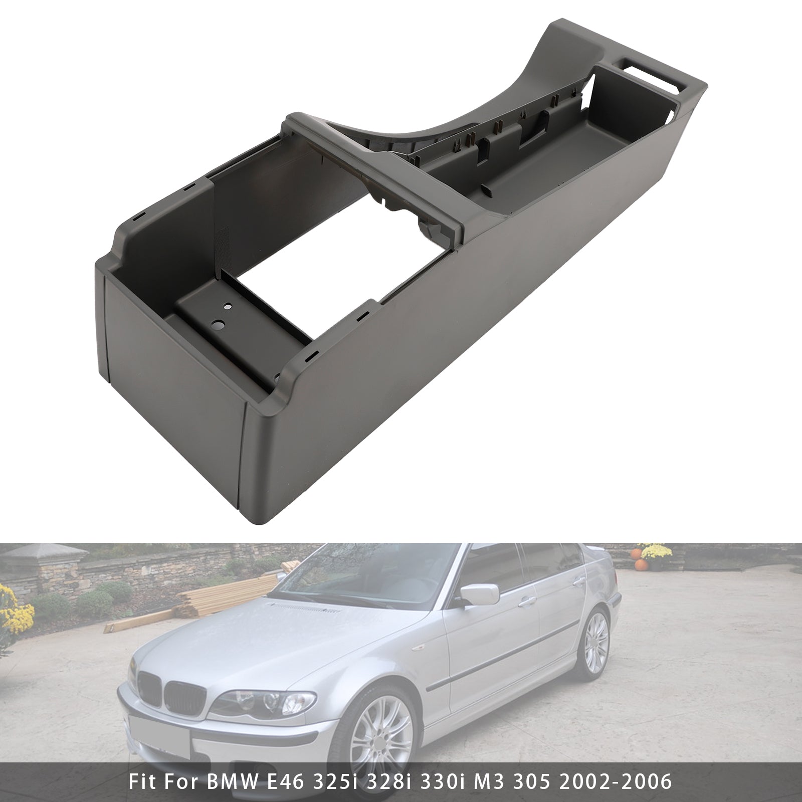Garniture de Repose-bras de Console Centrale Grise pour BMW E46 325i 328i 02-06 51168213680