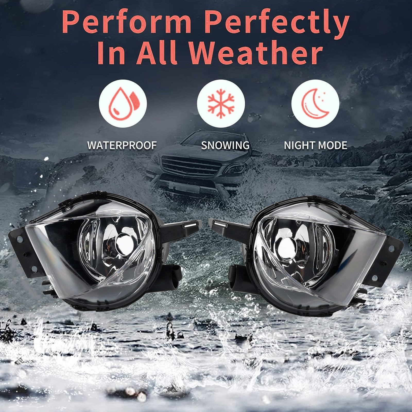 Par de luces antiniebla delantera con bombillas para la serie BMW E90 3 (2006-2008)