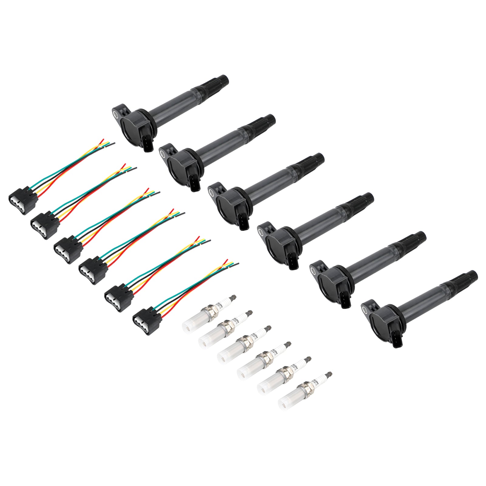 Kit 6 Bobinas de encendido para Lexus RX350 2007-2015 - Incluye conectores y velas - Ref Origin 90919-02251