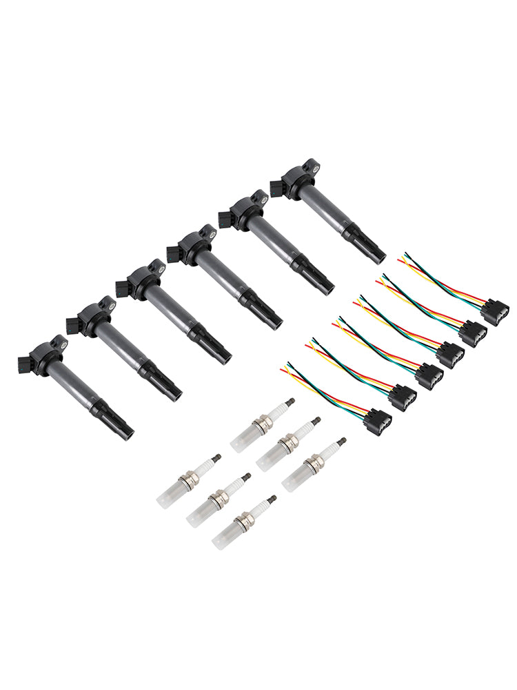 Kit 6 Bobinas de encendido para Lexus RX350 2007-2015 - Incluye conectores y velas - Ref Origin 90919-02251