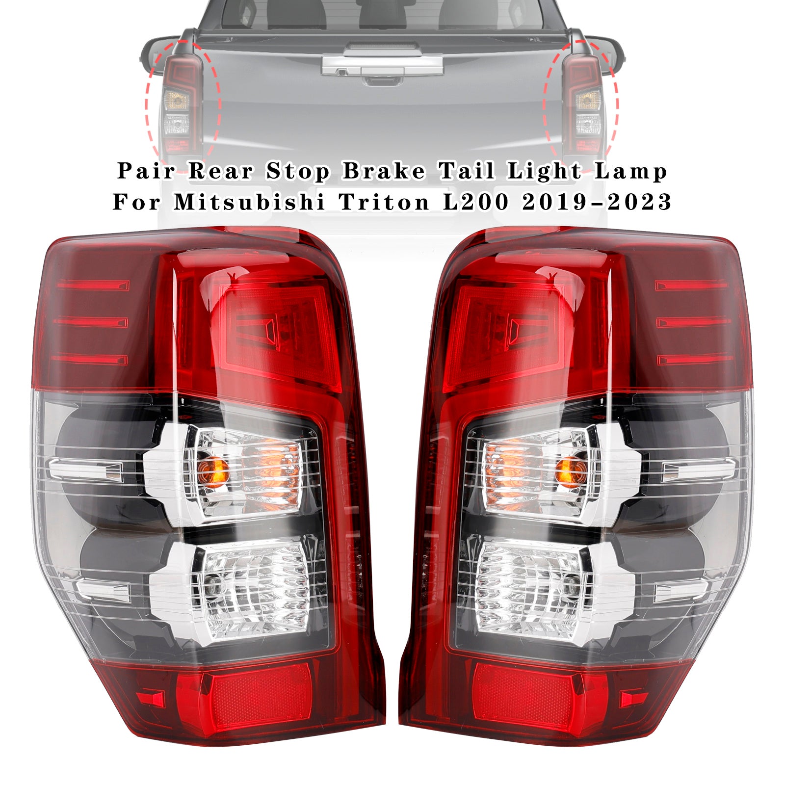 Par de pilotos traseros con bombilla para Mitsubishi Triton L200 2019-2023