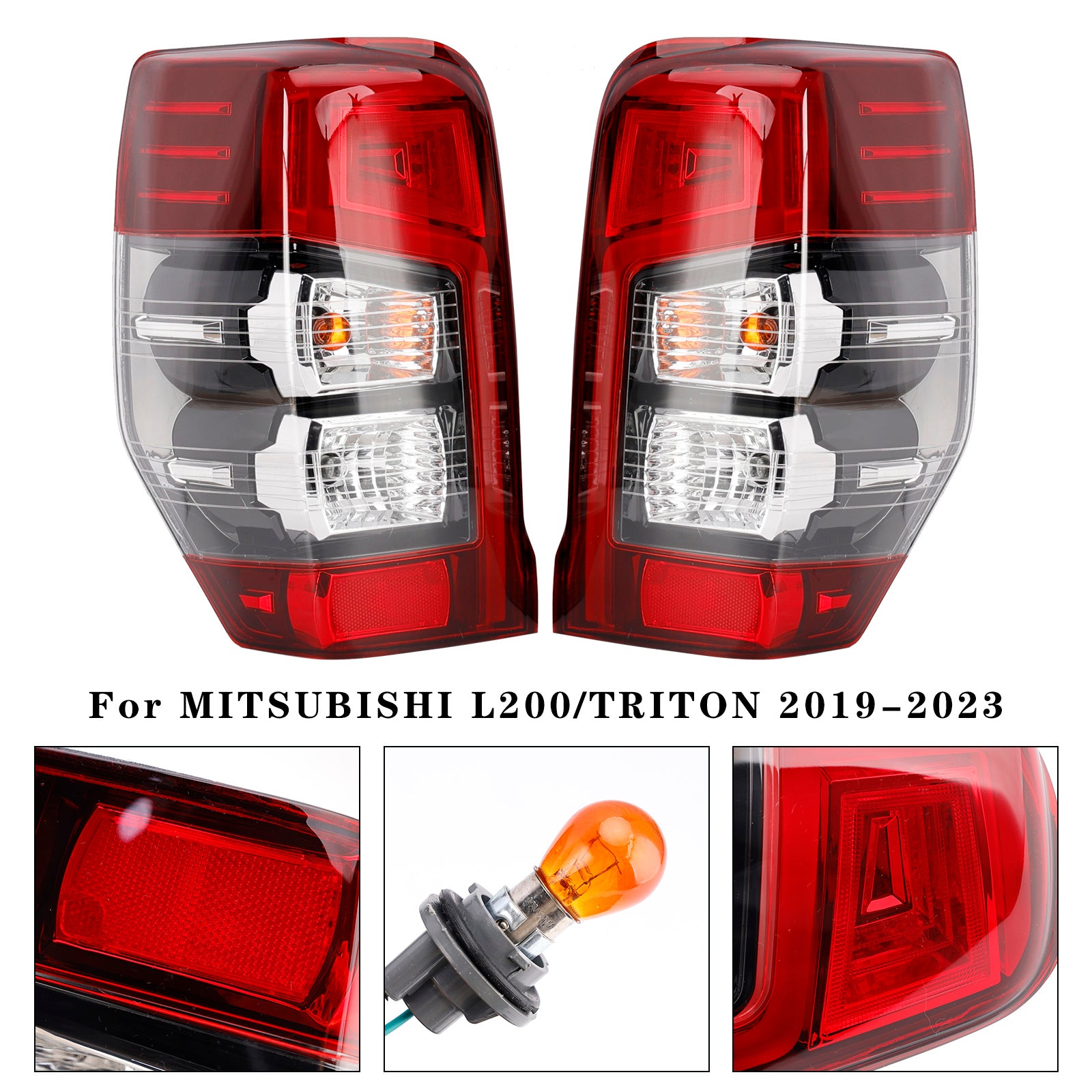 Par de pilotos traseros con bombilla para Mitsubishi Triton L200 2019-2023
