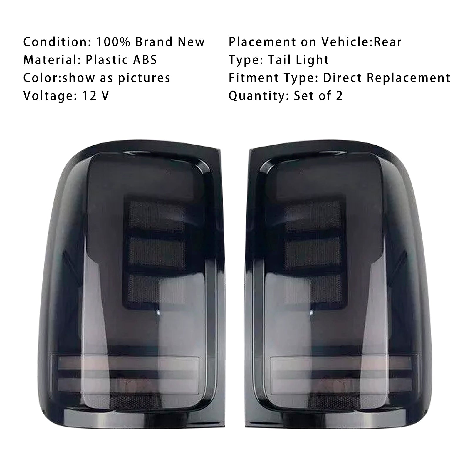 Paire de feux arrière à LED arrière droit et gauche pour VW Amarok V6 2008-2019, fumés