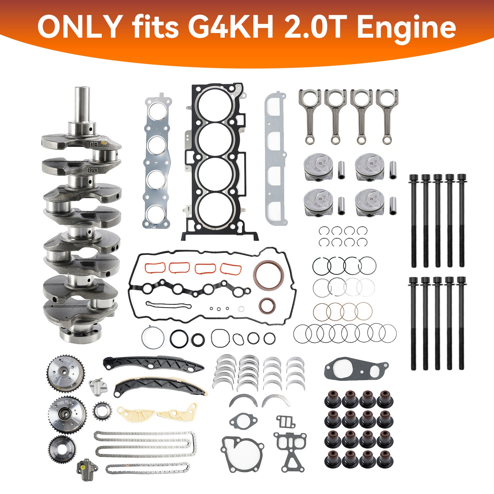 Kit de reconstruction de moteur G4KH 2.0T avec bielles de vilebrequin, Kit de synchronisation pour Hyundai KIA