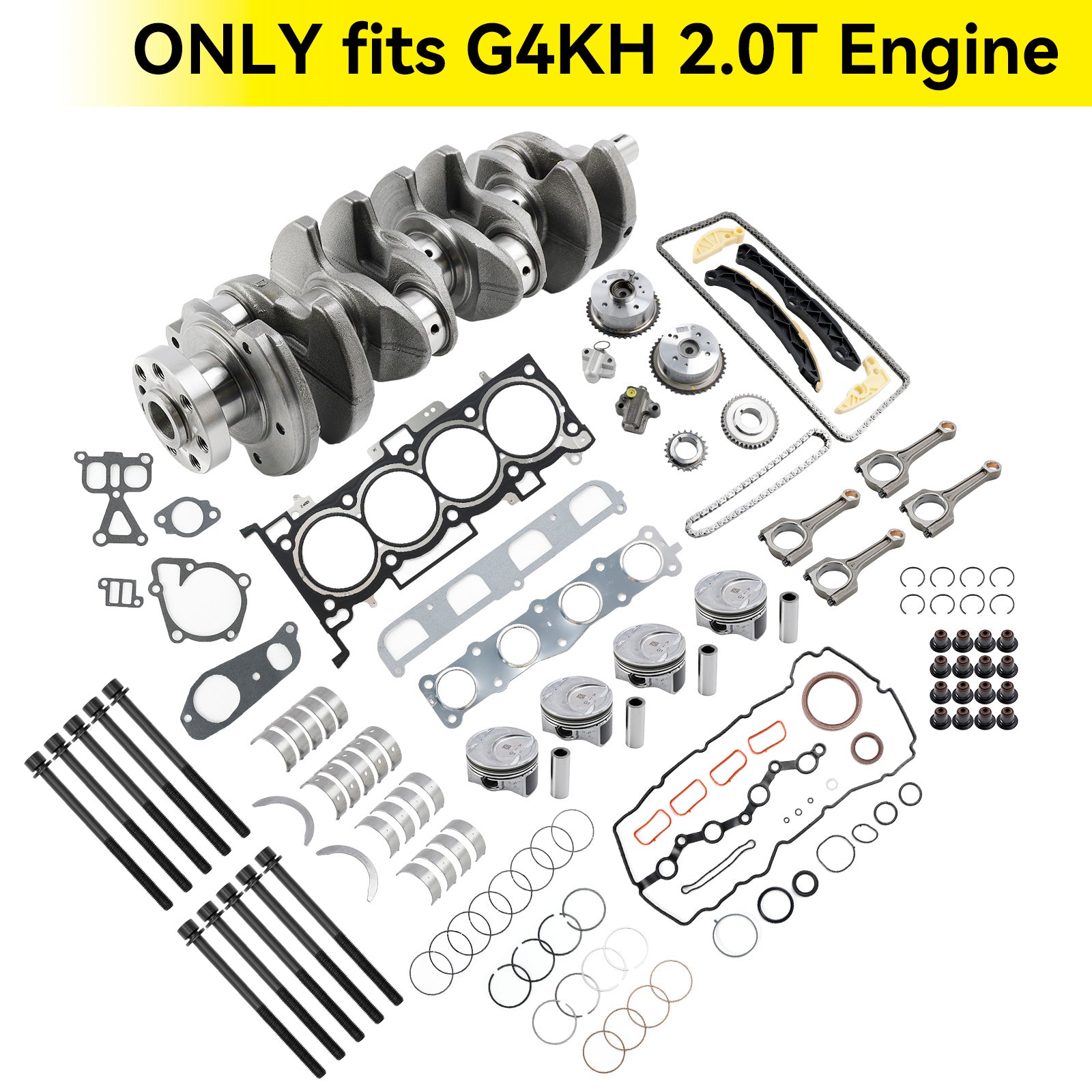 Kit de reconstruction de moteur G4KH 2.0T avec bielles de vilebrequin, Kit de synchronisation pour Hyundai KIA