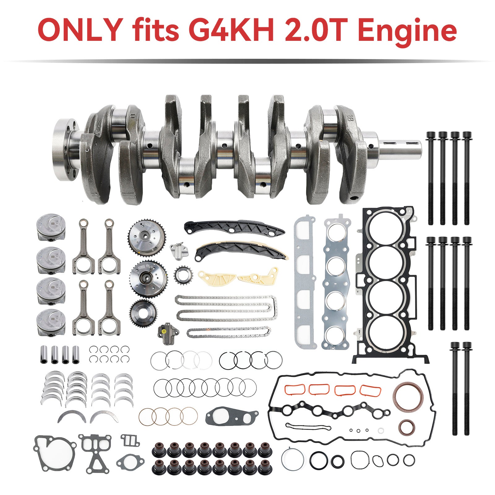 Kit de reconstruction de moteur G4KH 2.0T avec bielles de vilebrequin, Kit de synchronisation pour Hyundai KIA