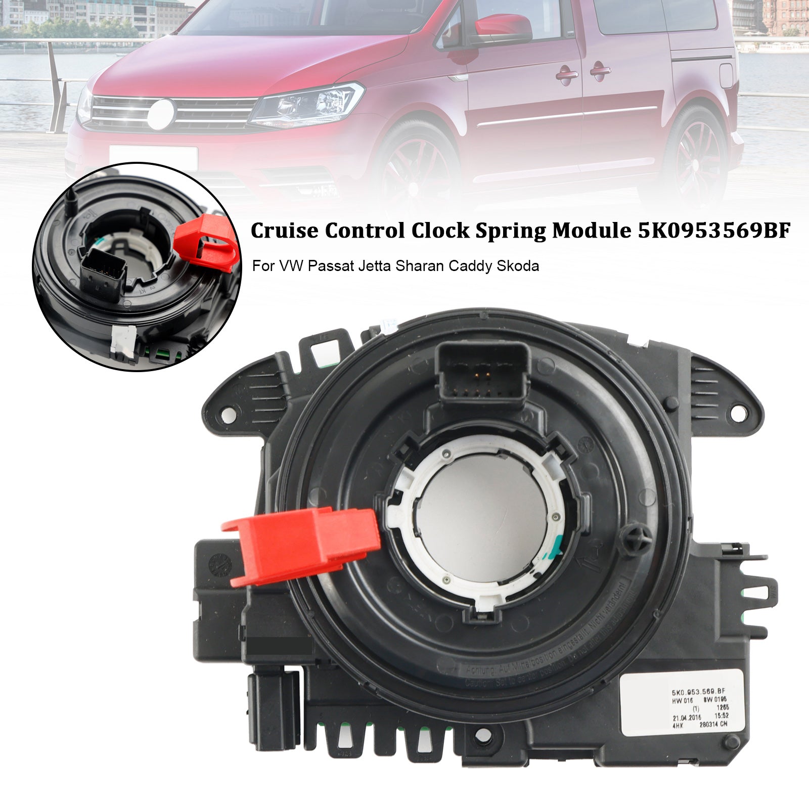 Module de ressort d'horloge de régulateur de vitesse VW Caddy 2016 – 2020, 5K0953569BF 5K0953569BC
