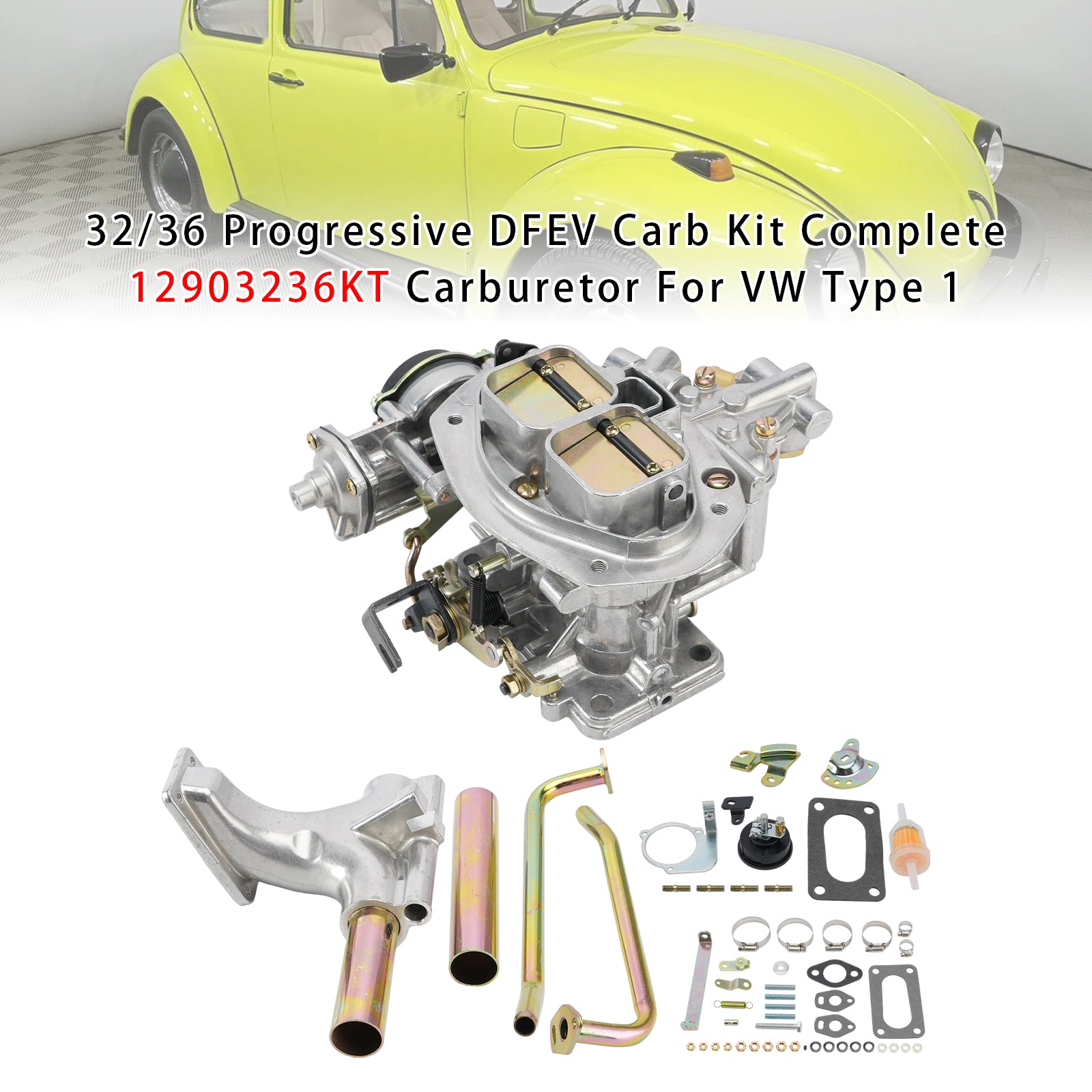 32/36 Progressive DFEV Carb Kit Complete 12903236KT Carburetor Pour VW Type 1