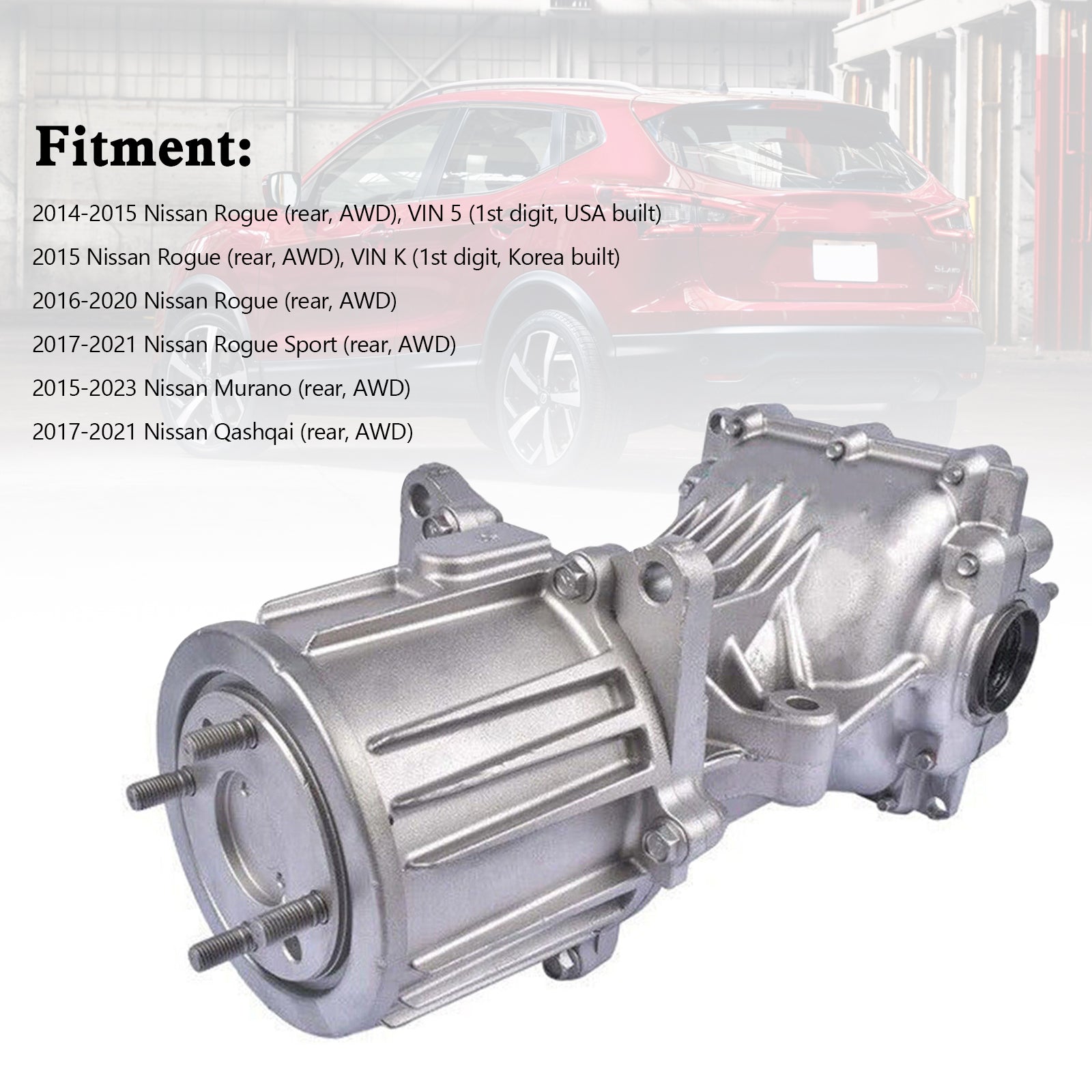 2016-2020 Nissan Rogue (trasero, AWD) Eje trasero diferencial AWD 383004BF0A 240277FV0A Generic