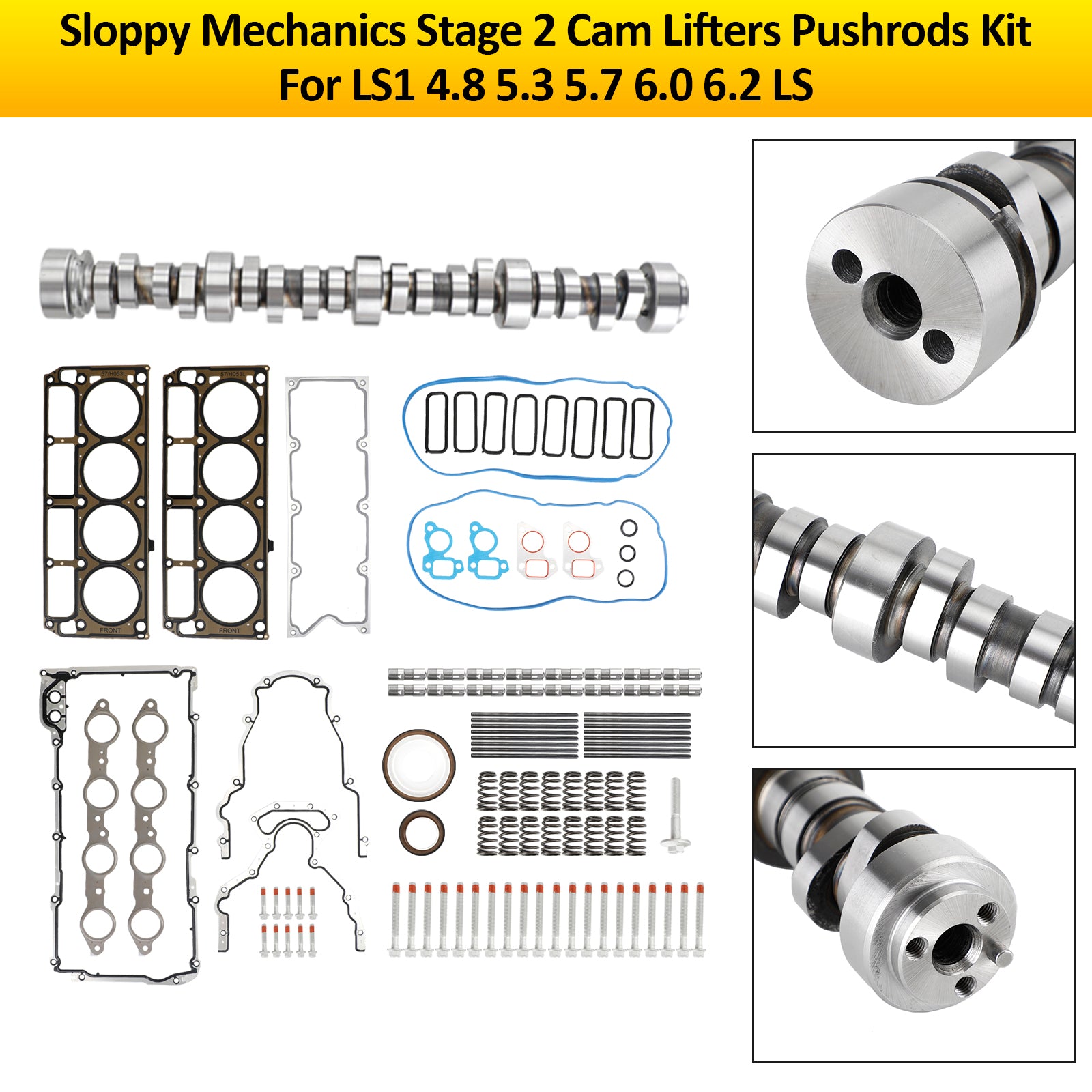 LS1 4.8 5.3 5.7 6.0 6.2 Kit de varillas de empuje de elevadores de leva de etapa 2 mecánicos descuidados