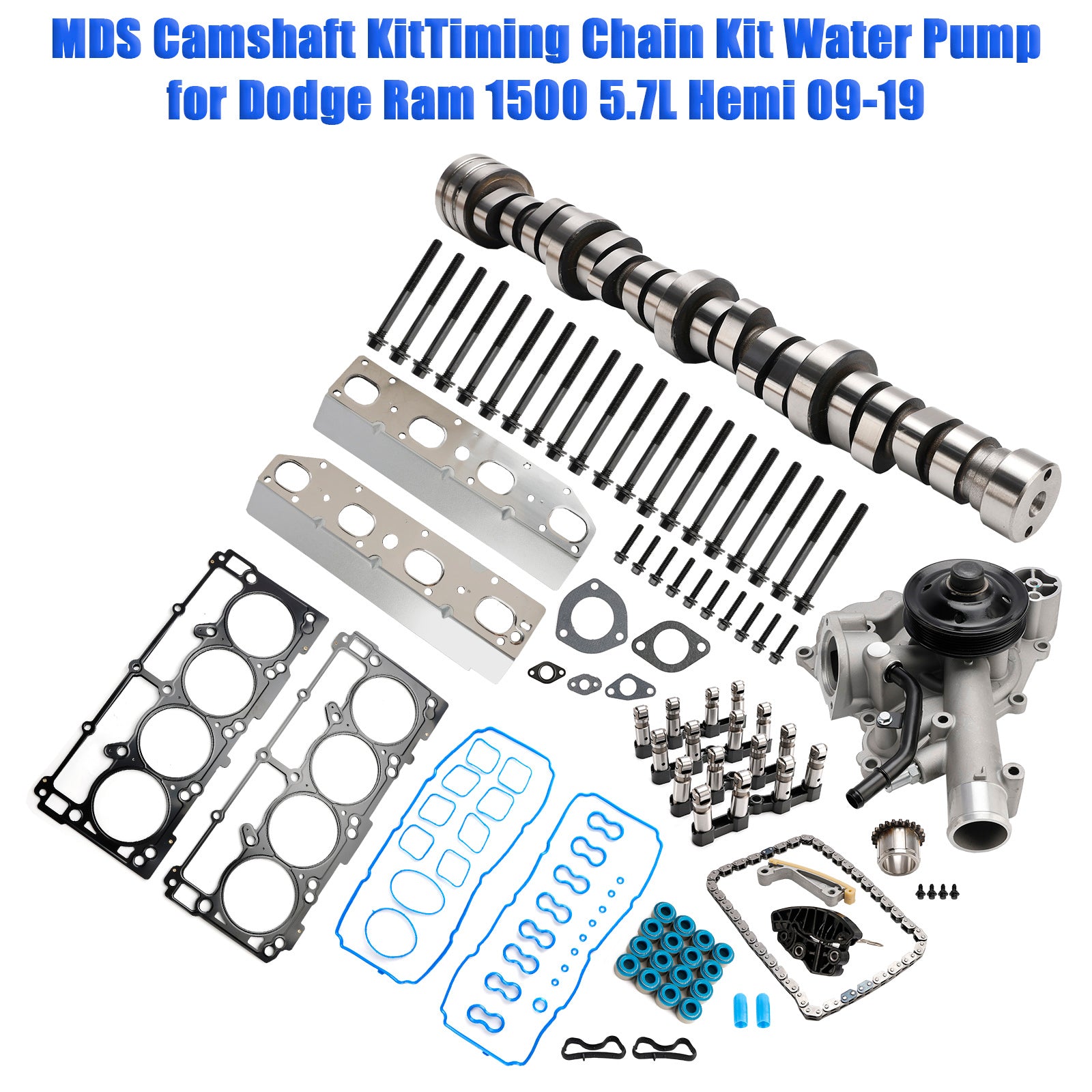 Kit d'arbre à cames MDS pour moteur Chrysler Aspen 5,7 L 2009 Kit de chaîne de distribution Pompe à eau 53021726AE 68060714AA