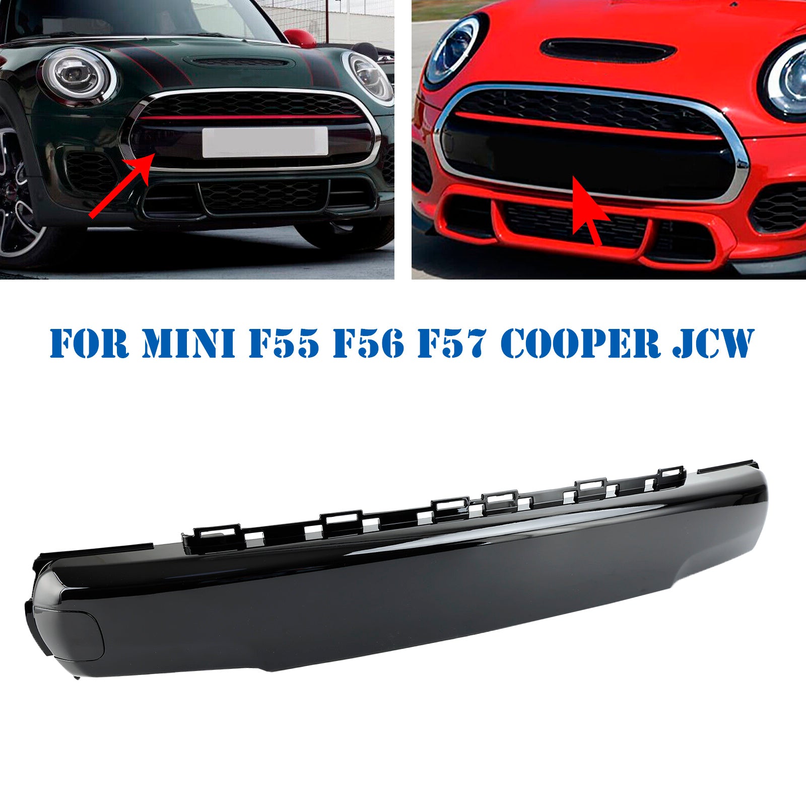 Couvercle de plaque d'immatriculation avant MINI Cabrio F57 Cooper S 2015 – 2021 noir brillant 51117337791
