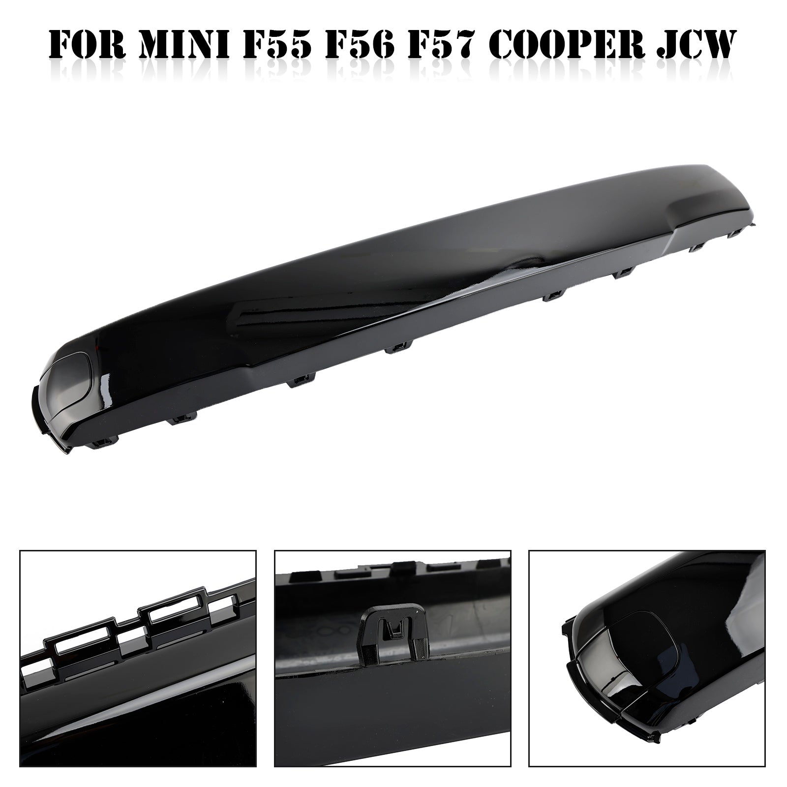 Couvercle de plaque d'immatriculation avant MINI Cabrio F57 Cooper S 2015 – 2021 noir brillant 51117337791