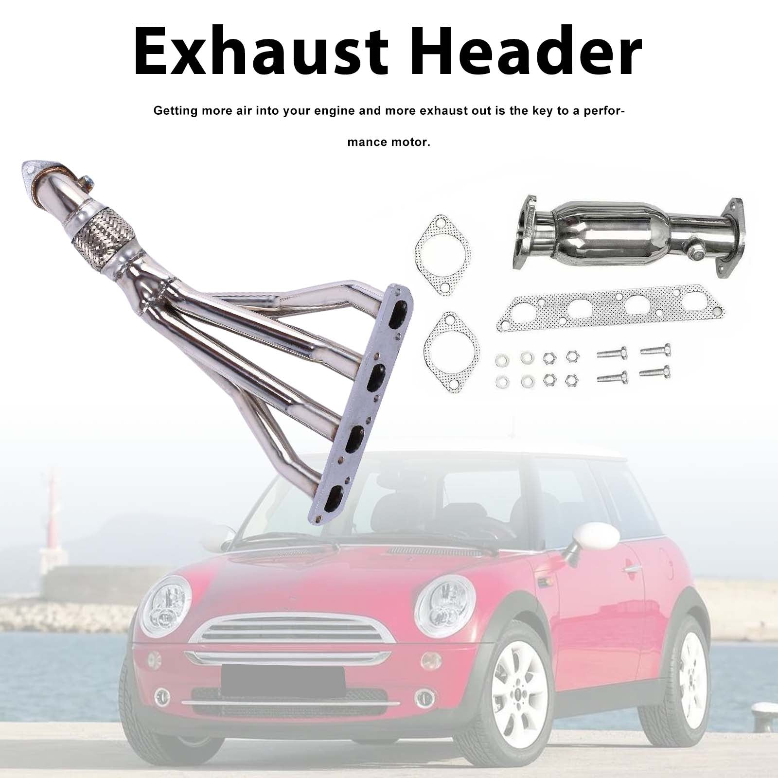 Verzamelaar van&RVS uitlaat voor Mini Cooper R50/R52/R53 2002-2008