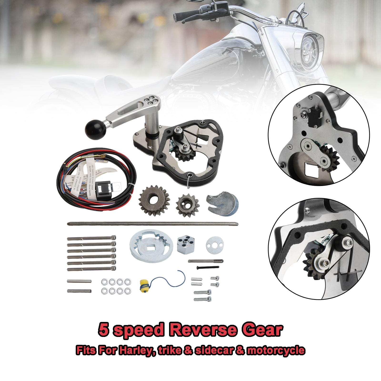 Patio trasero de 5 velocidades para Moto Harley W Ticket Knob Trike Sidecar