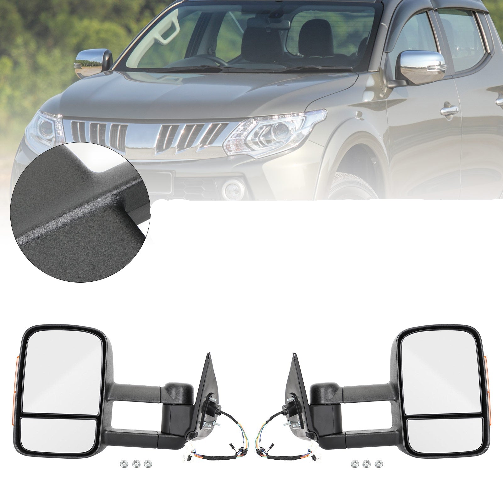 Elektrische links/rechts buitenspiegel voor Mitsubishi L200 Triton 2015+