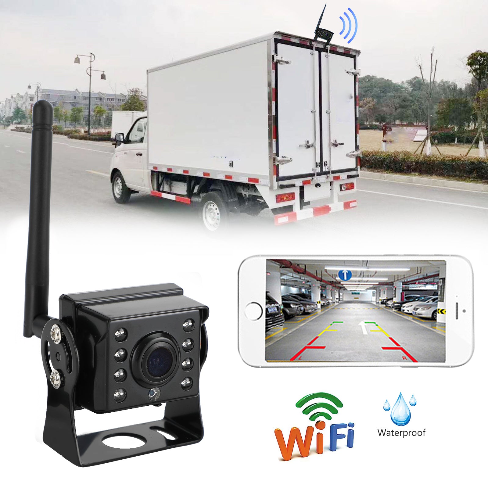 WiFi sans fil voiture camion RV remorque vue arrière caméra de recul CCTV pour iOS Android