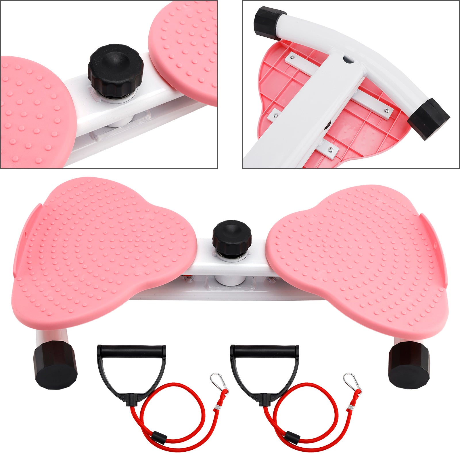 Machine à Twist Abdominal - Plateau de Fitness 150kg - 20dB Ultra-Silencieux et Anti-Dérapant - Pour un Ventre Plat (Rose)