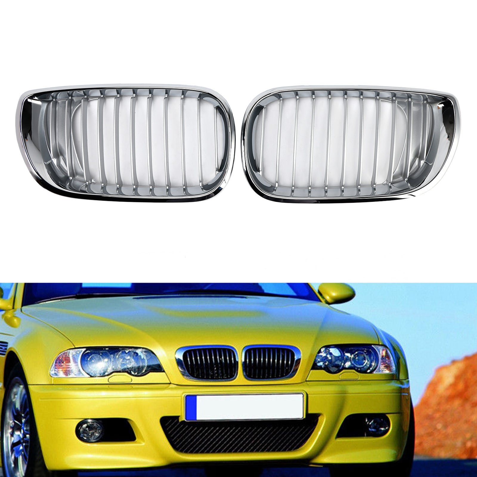 Grille de calandre avant chromée pour BMW E46 Série 3 4 portes 2002-2005