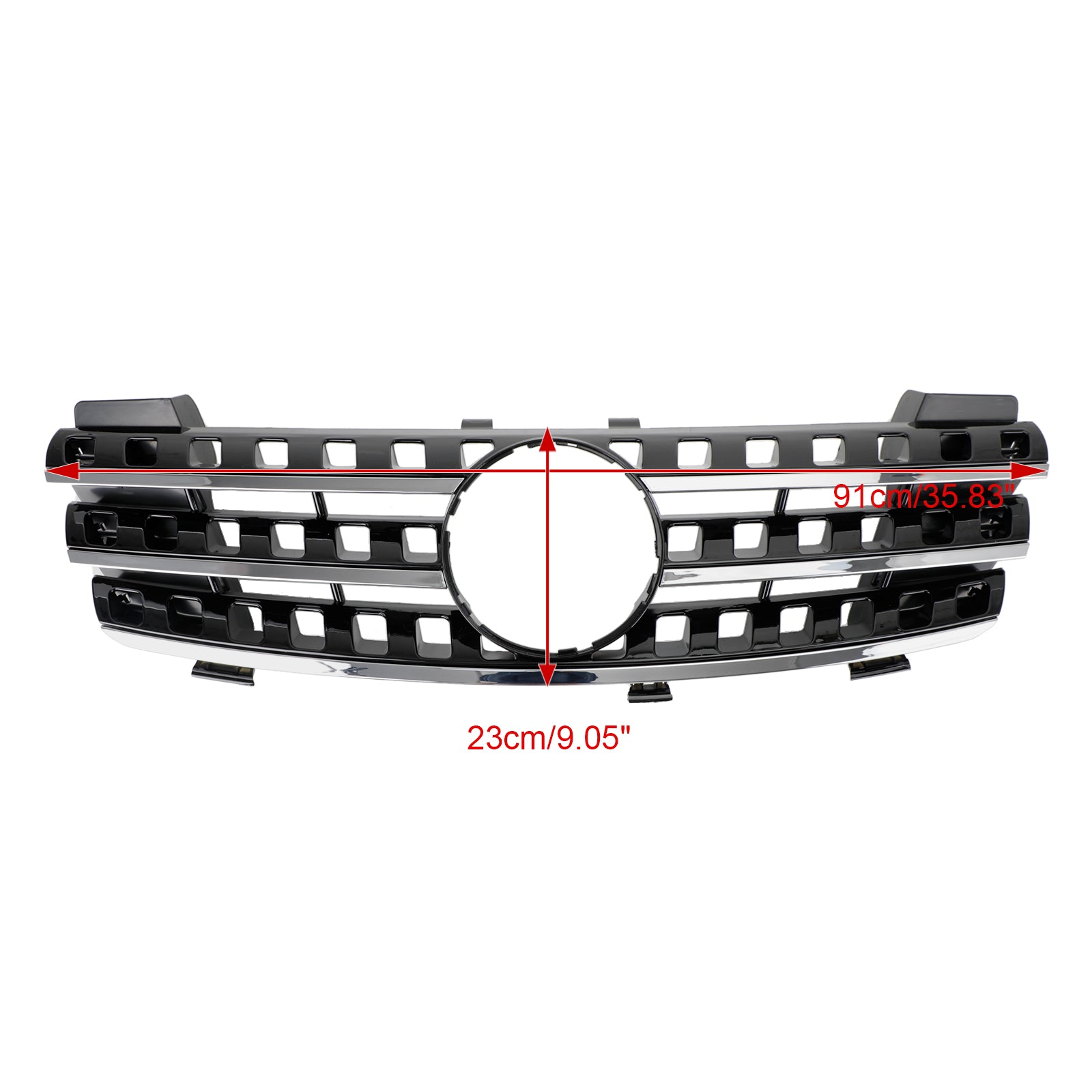 Zwarte chromen grille voor de Mercedes Benz ML-klasse W164 ML320/300/350/500 2005 2006 2007 2008