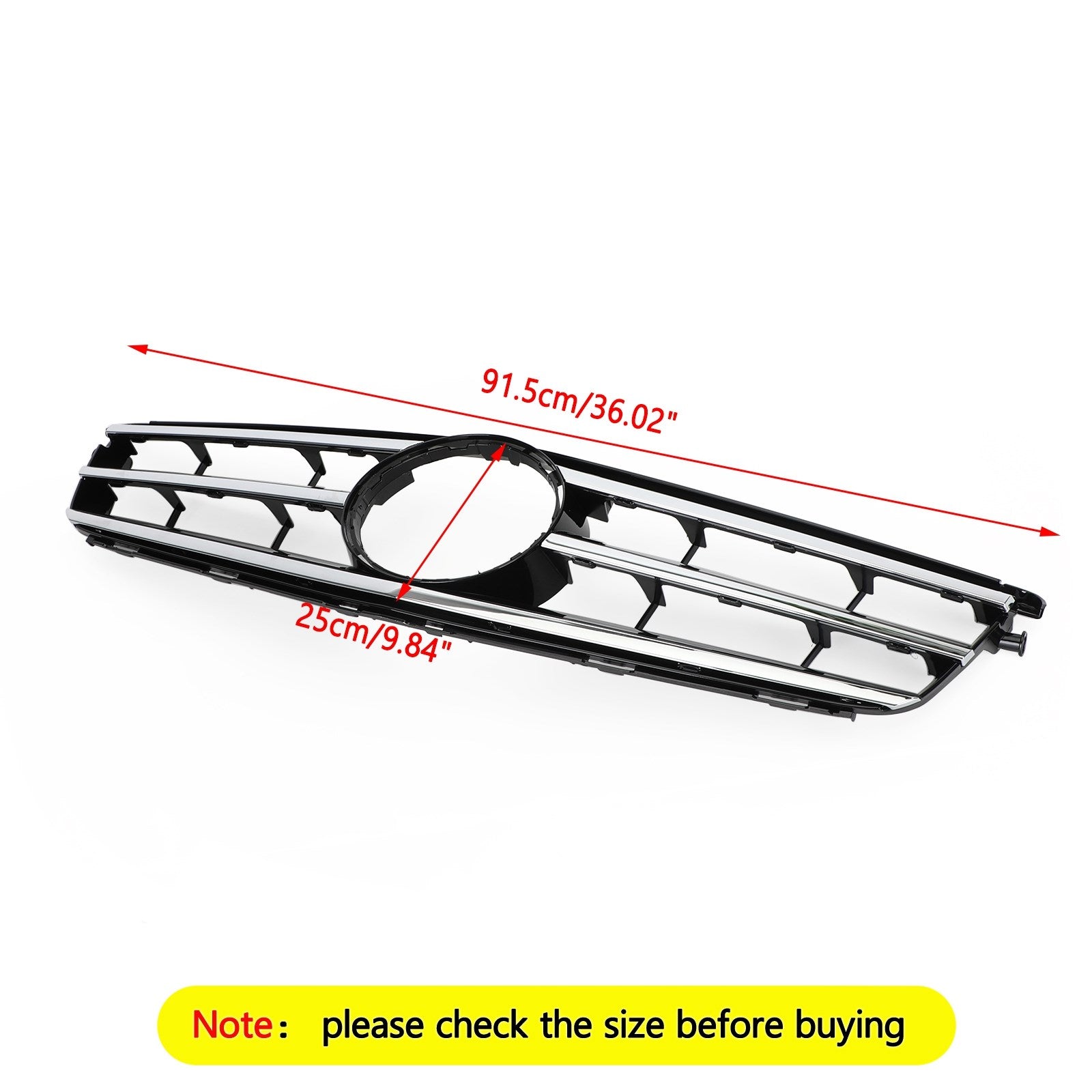 Grille de calandre avant LED noire chromée pour Benz Classe C W204 C300 C350 2008-2014 générique