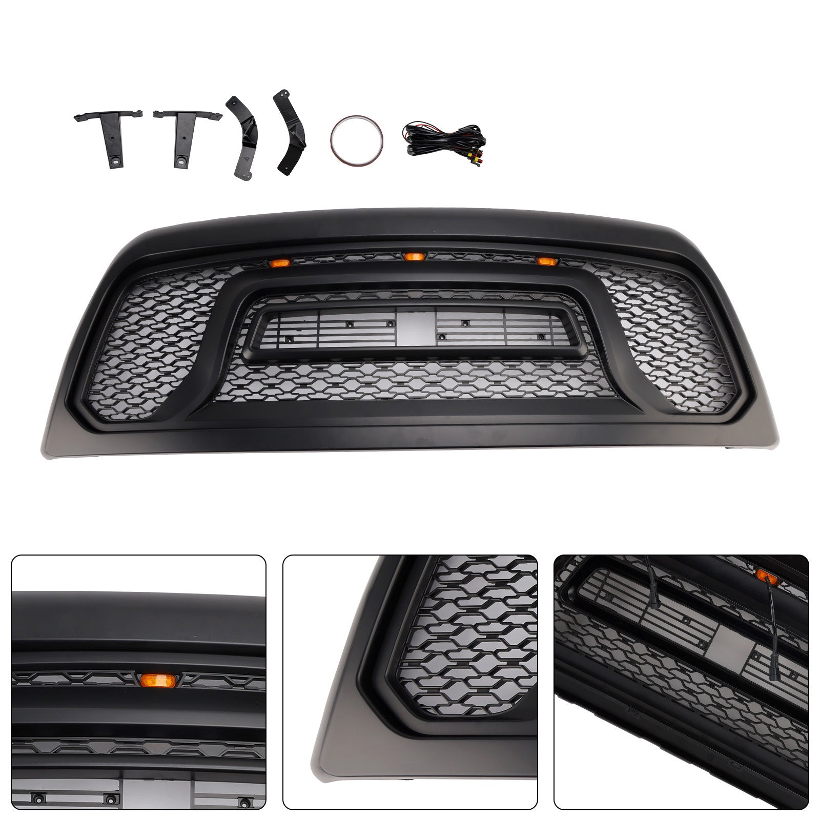 Calandre de pare-chocs avant avec éclairage LED pour Dodge Ram 2500/3500 Laramie Limited (2010-2018)