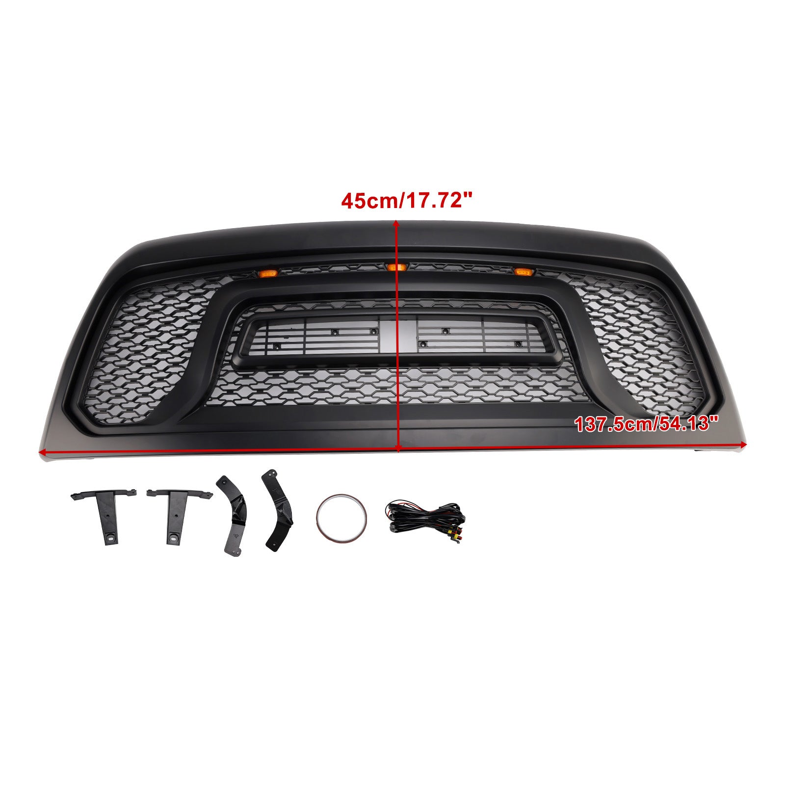 Calandre de pare-chocs avant avec éclairage LED pour Dodge Ram 2500/3500 Laramie Limited (2010-2018)