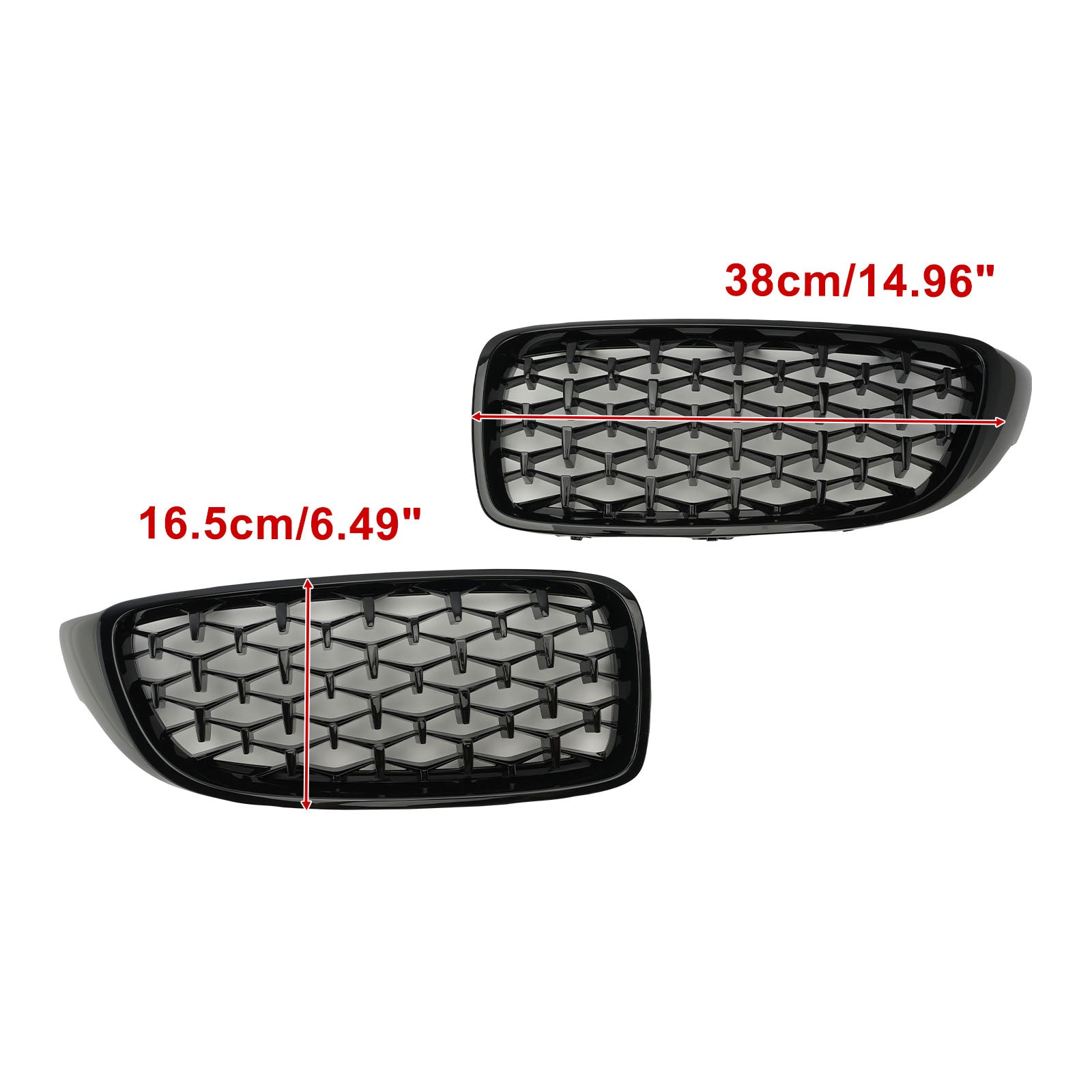Diamond Etu Yläsäleikkö BMW 4 Series F32 F33 F36 F82 14-18 Black & Chrome Generic