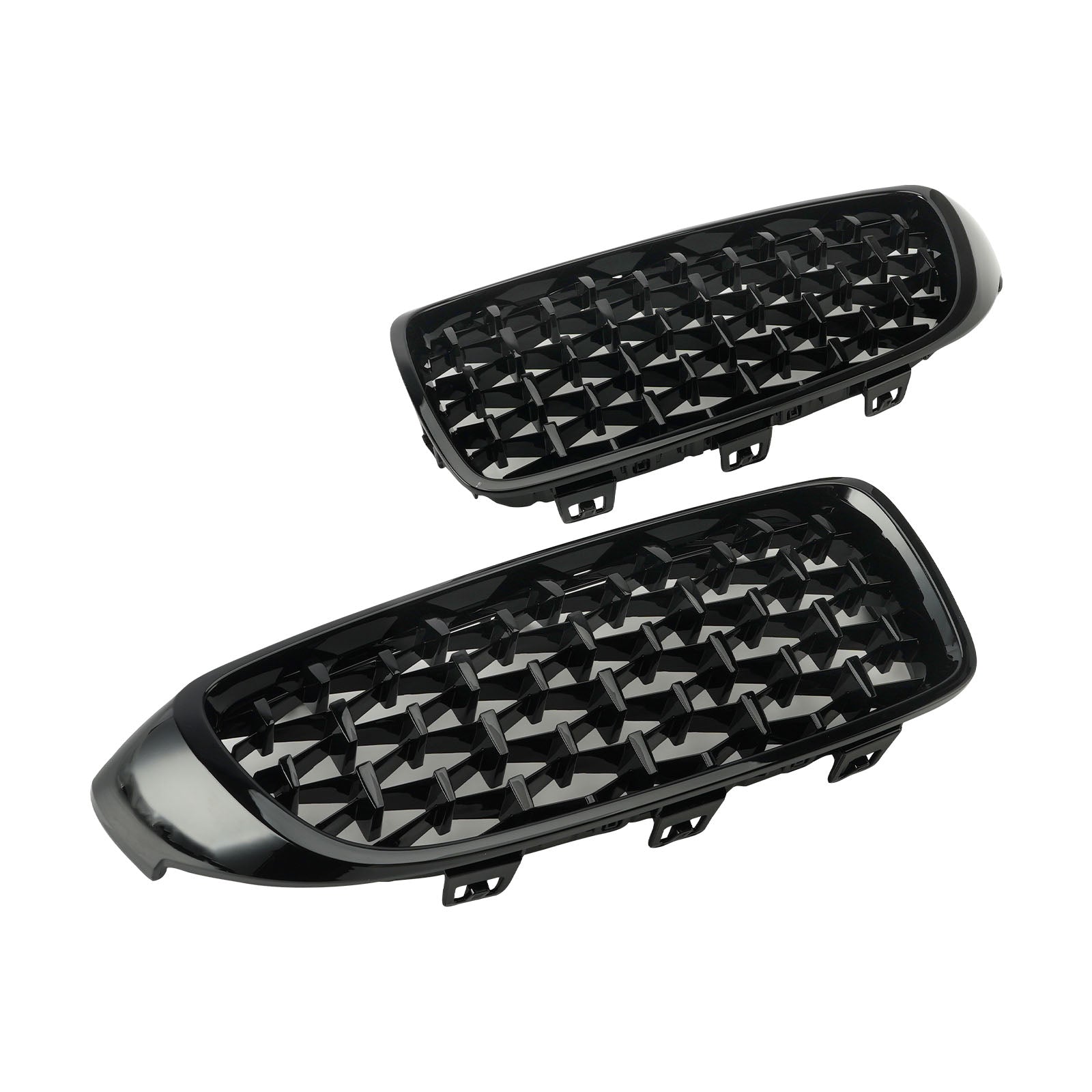 Diamond Etu Yläsäleikkö BMW 4 Series F32 F33 F36 F82 14-18 Black & Chrome Generic