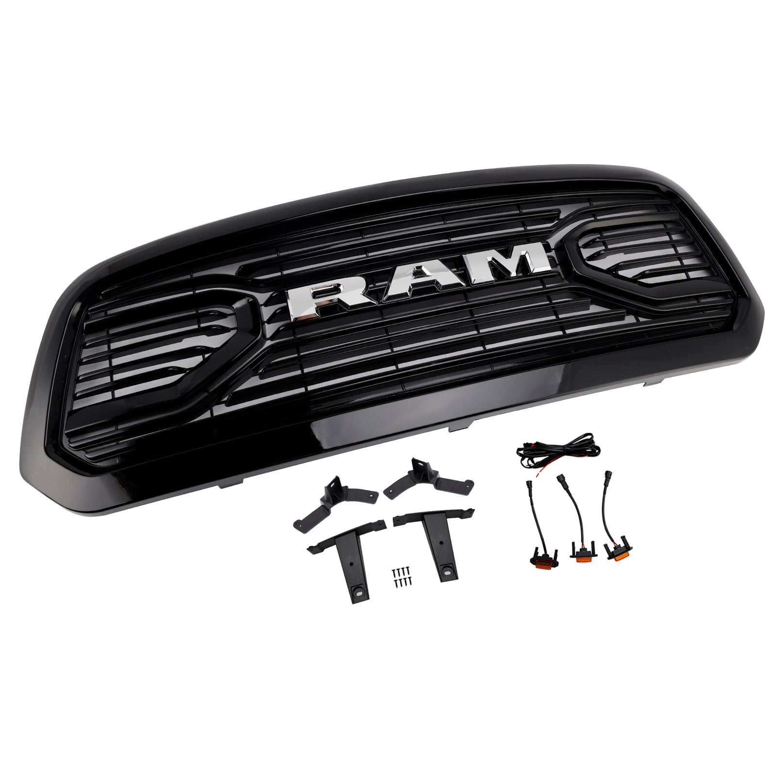 Črna maska ​​sprednjega odbijača v stilu Big Horna za Dodge Ram 1500 (2013-2018).