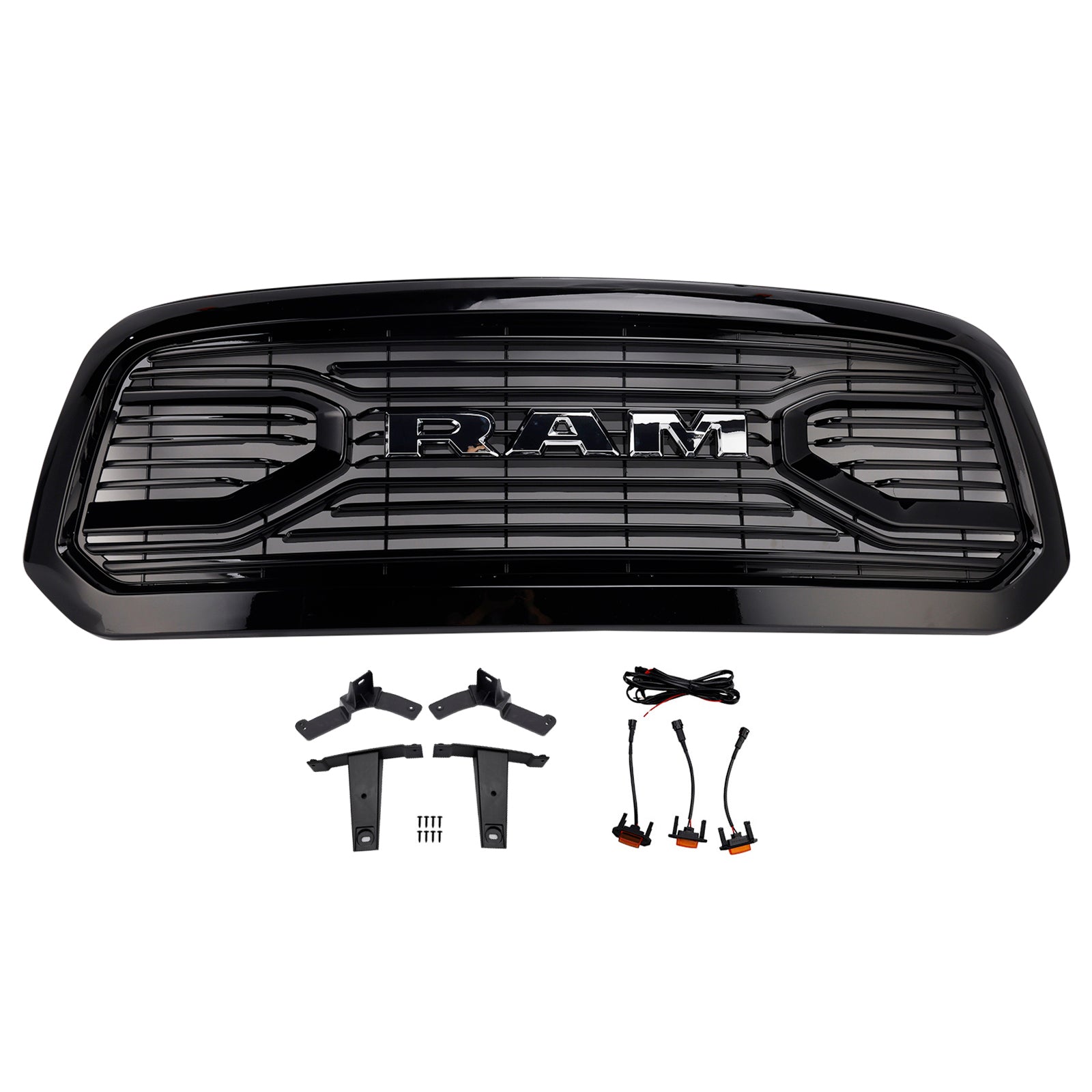 Črna maska ​​sprednjega odbijača v stilu Big Horna za Dodge Ram 1500 (2013-2018).