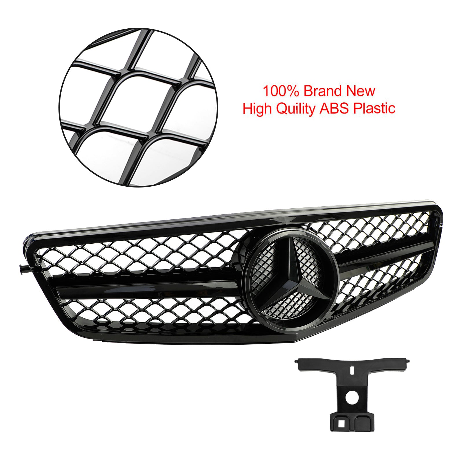 Grille de calandre noire brillante de style C63 pour BENZ W204 C-Class 2008-2014 générique