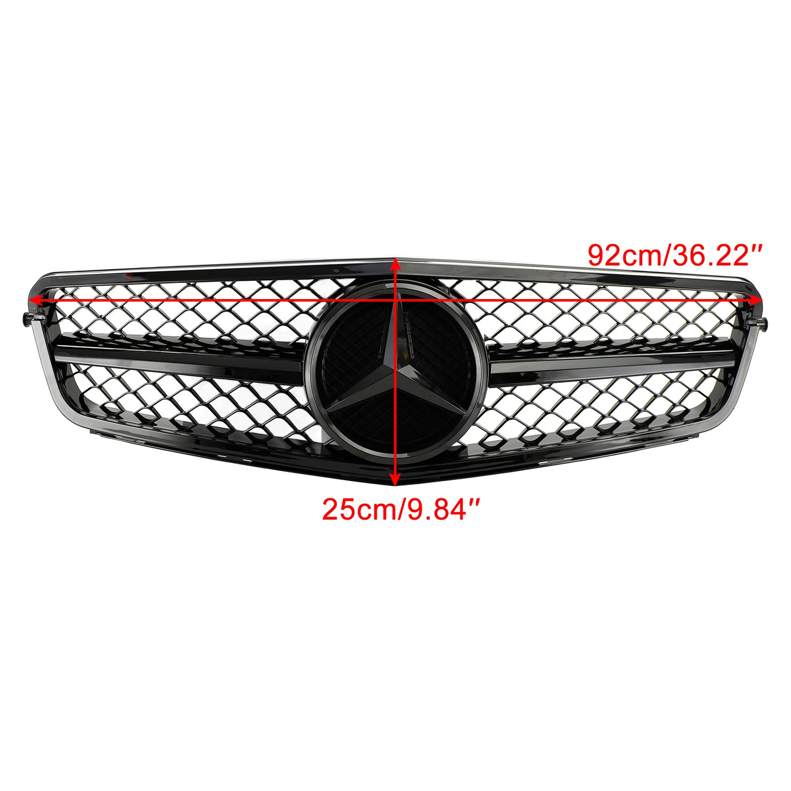 Griglia anteriore stile C63 nera lucida per Benz W204 Classe C 2008-2014 generica