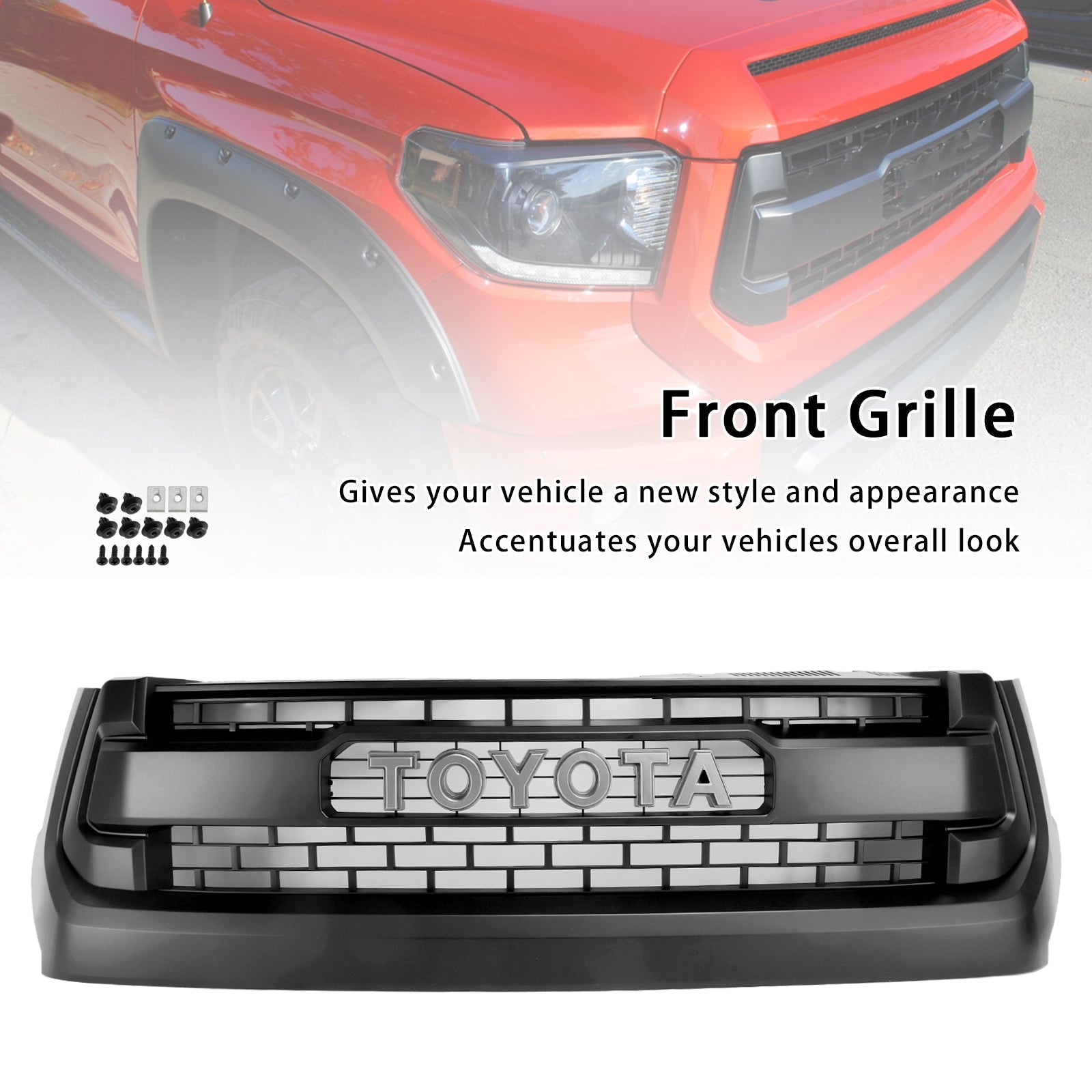 Satasta sprednja maska&Mat črni čebelji panj za Toyota Tundra TRD PRO 2014-2018