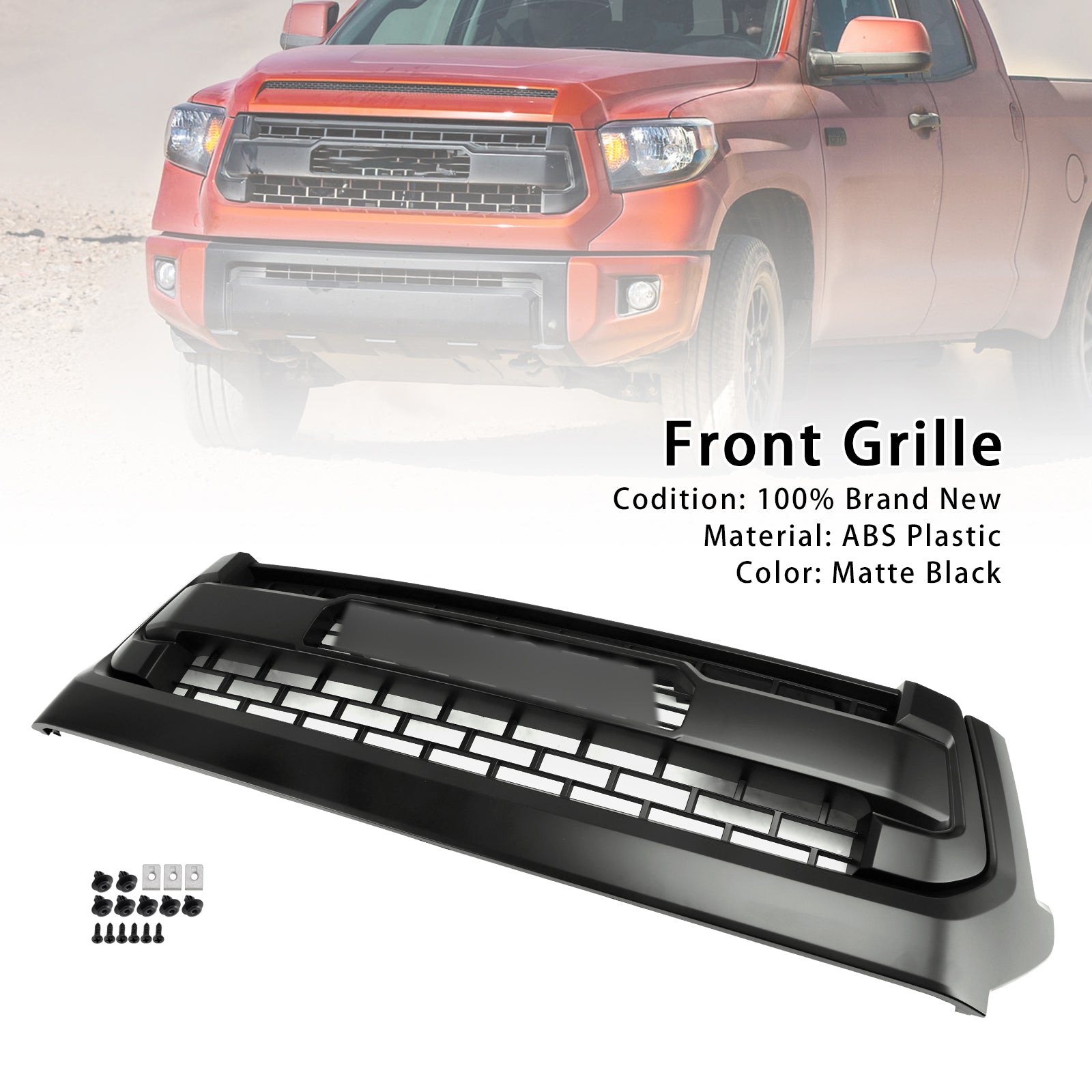 Calandre avant en nid d'abeille noir mat pour Toyota Tundra TRD PRO 2014-2018