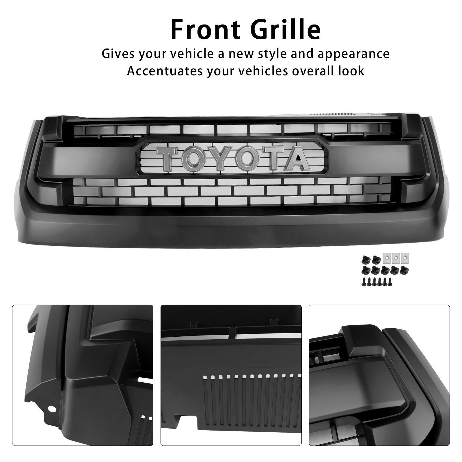 Satasta sprednja maska&Mat črni čebelji panj za Toyota Tundra TRD PRO 2014-2018