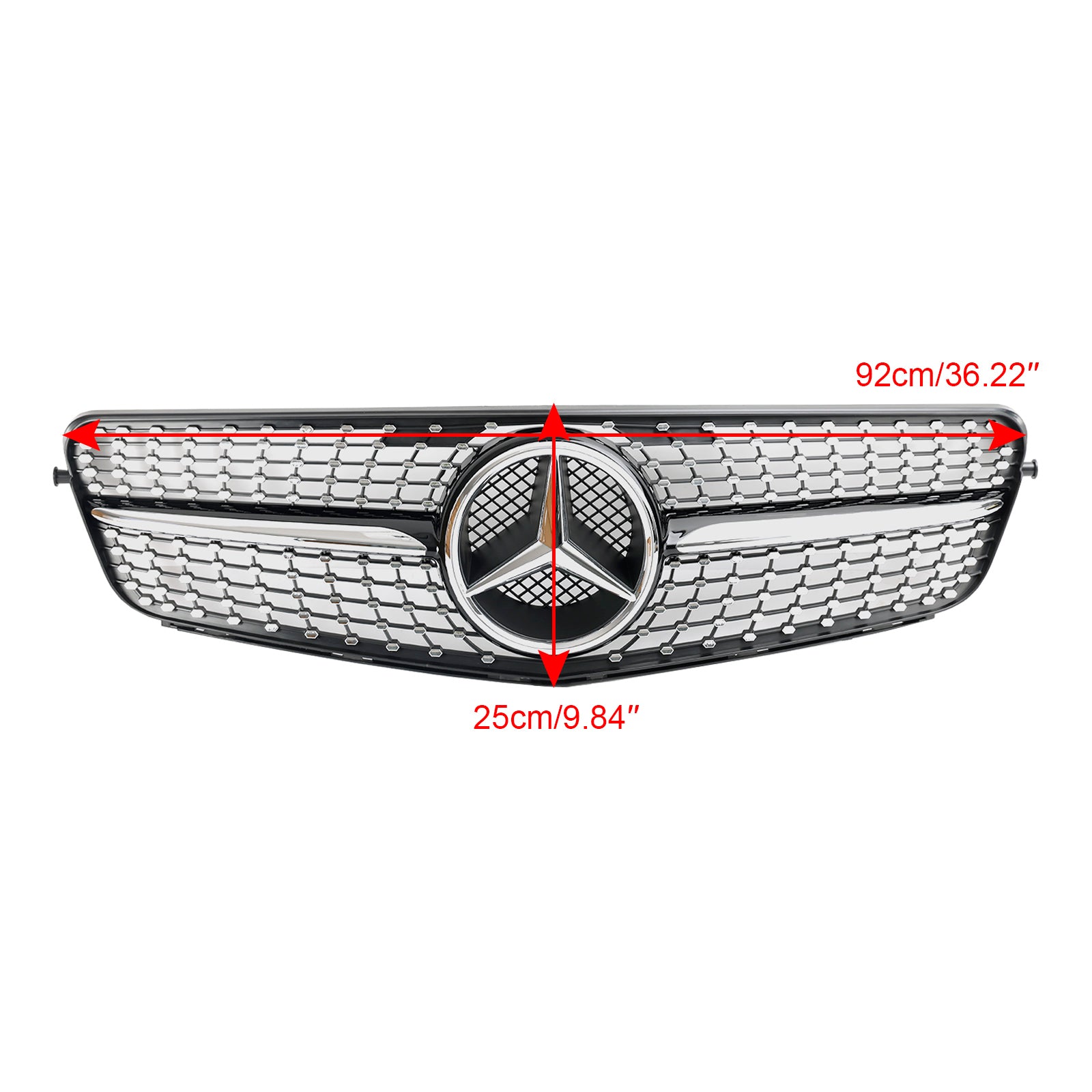 Parrilla delantera con diseño cromado negro para Mercedes C W204 (2008-2014)