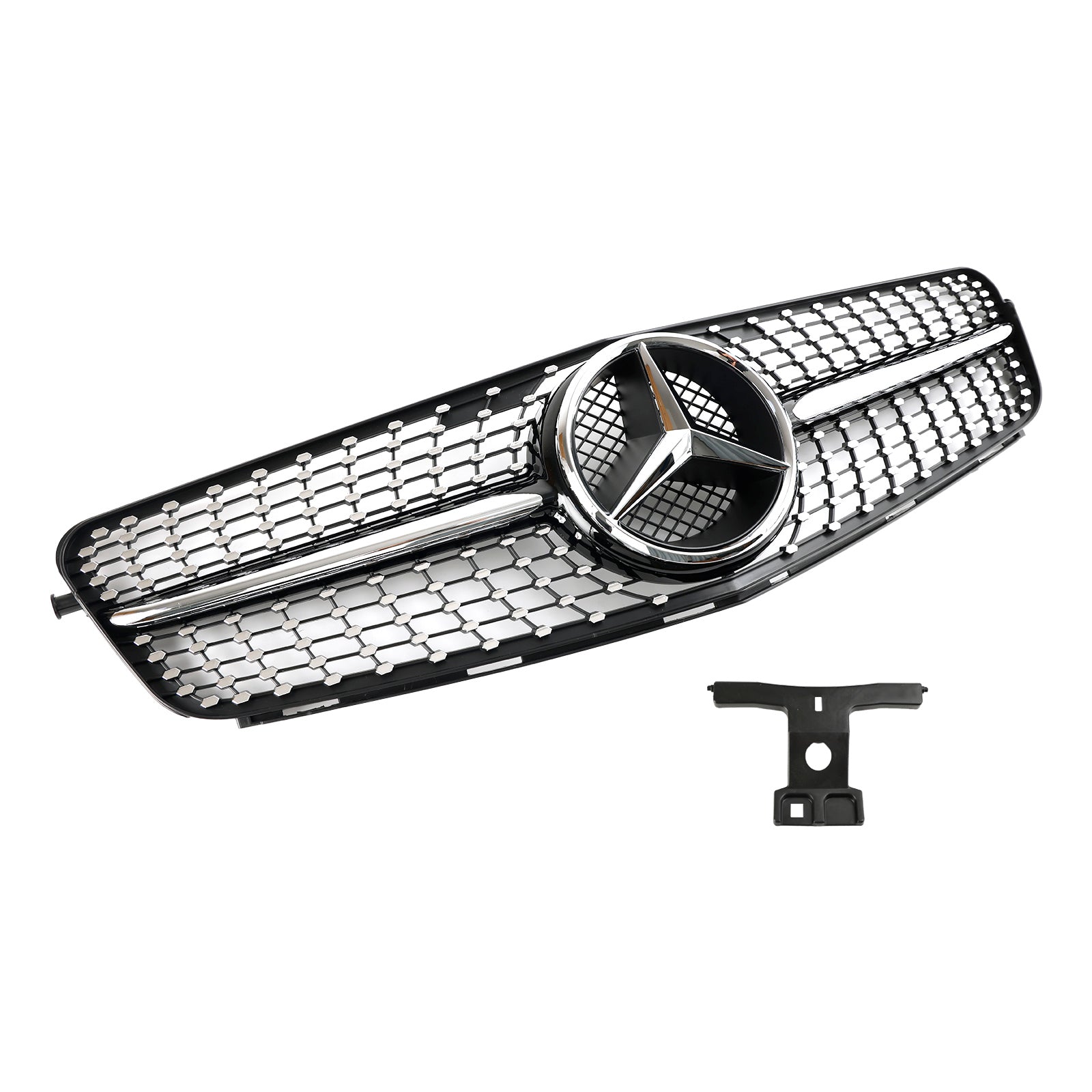 Parrilla delantera con diseño cromado negro para Mercedes C W204 (2008-2014)