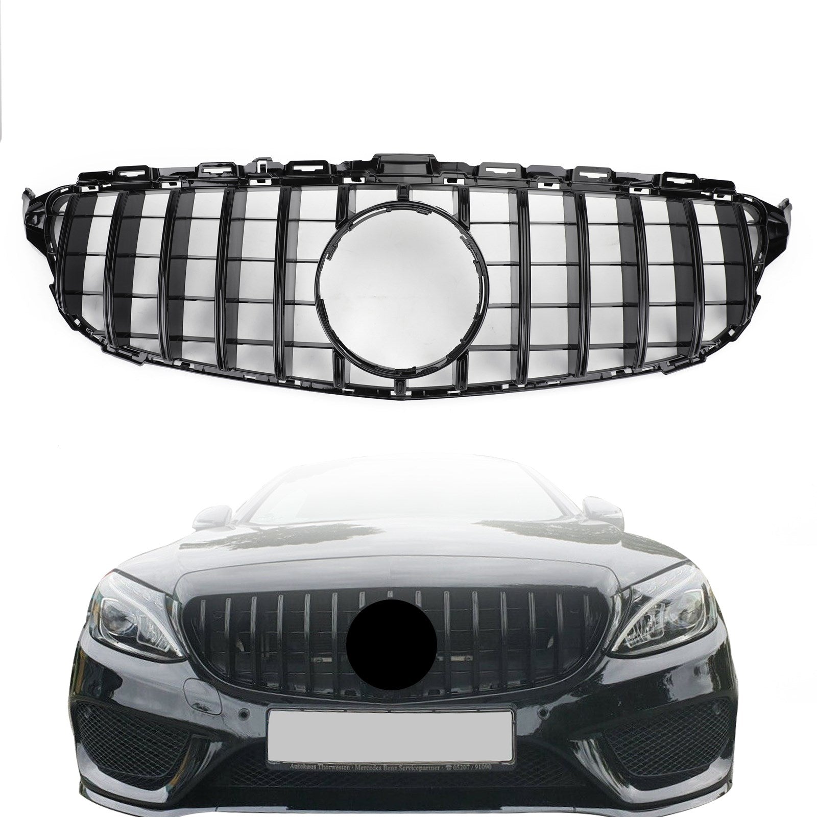 W205 C250 C300 C43 GTR 2015-2018 Mercedes Voorbumper Grille Generieke Vervangingsgrille
