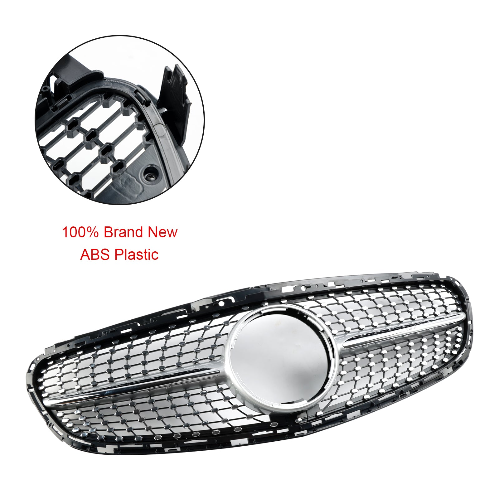 Diamantvormige grille voor de voorbumper van de Mercedes E-Klasse W212 Facelift 2013-2016
