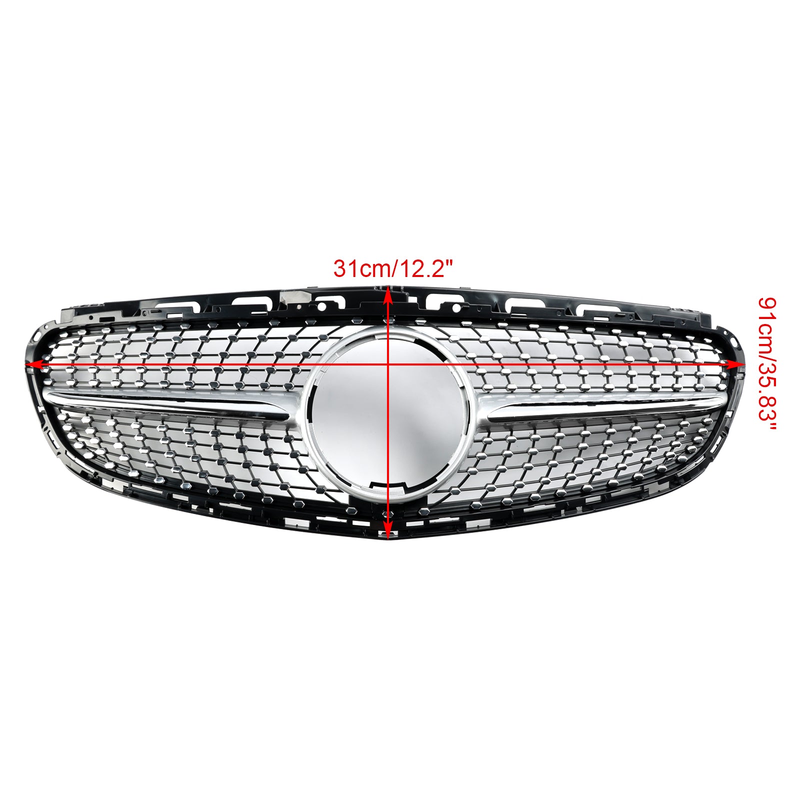 Diamantvormige grille voor de voorbumper van de Mercedes E-Klasse W212 Facelift 2013-2016