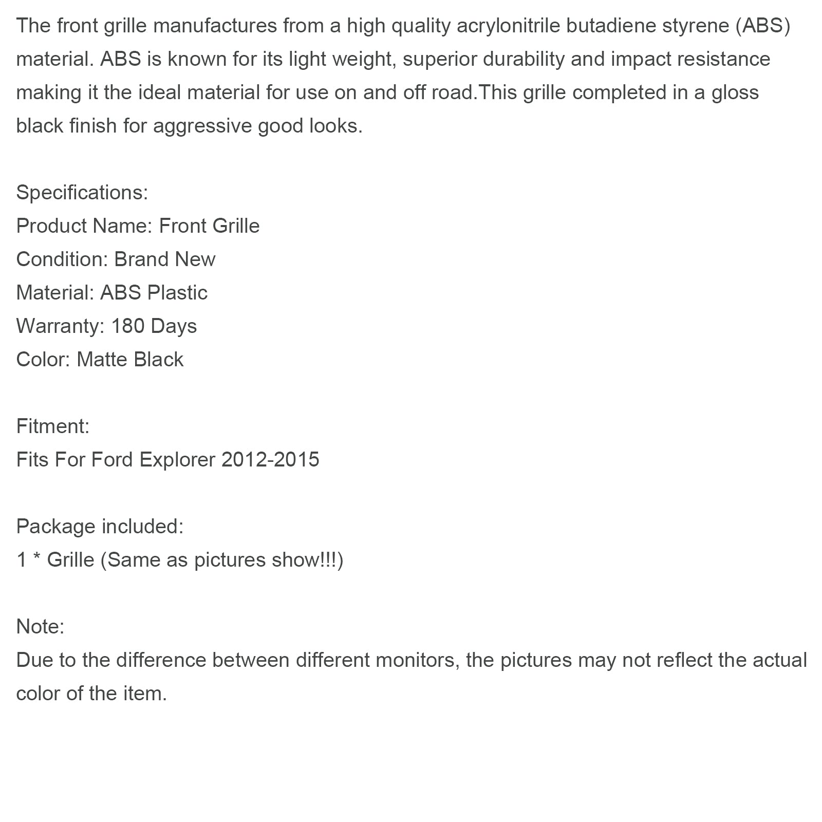 Szara górna osłona zderzaka przedniego ze światłami do Forda Explorera 2012-2015