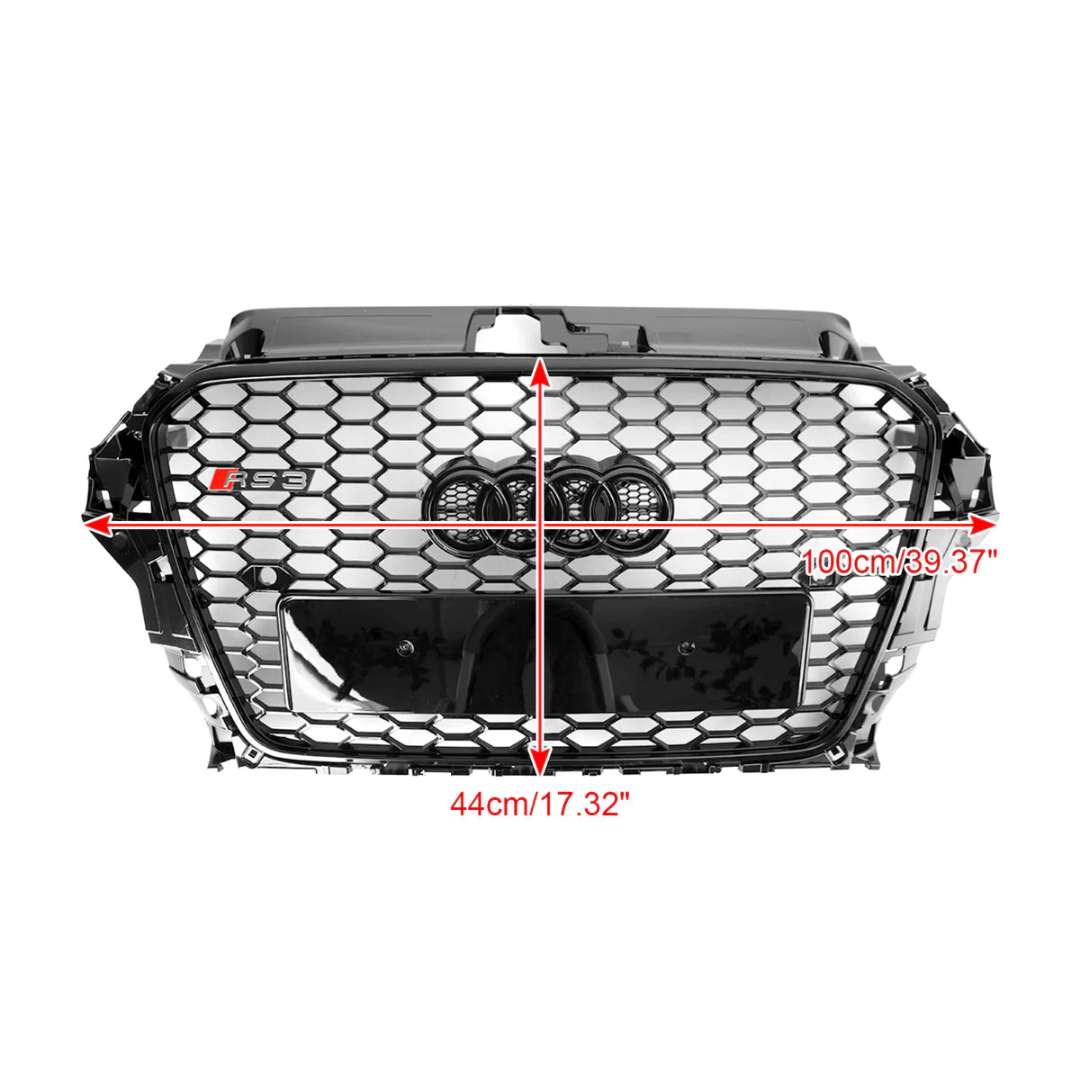 RS3 Style Audi A3 S3 2013-2016 Capot avant Henycomb Grille de pare-chocs Noir