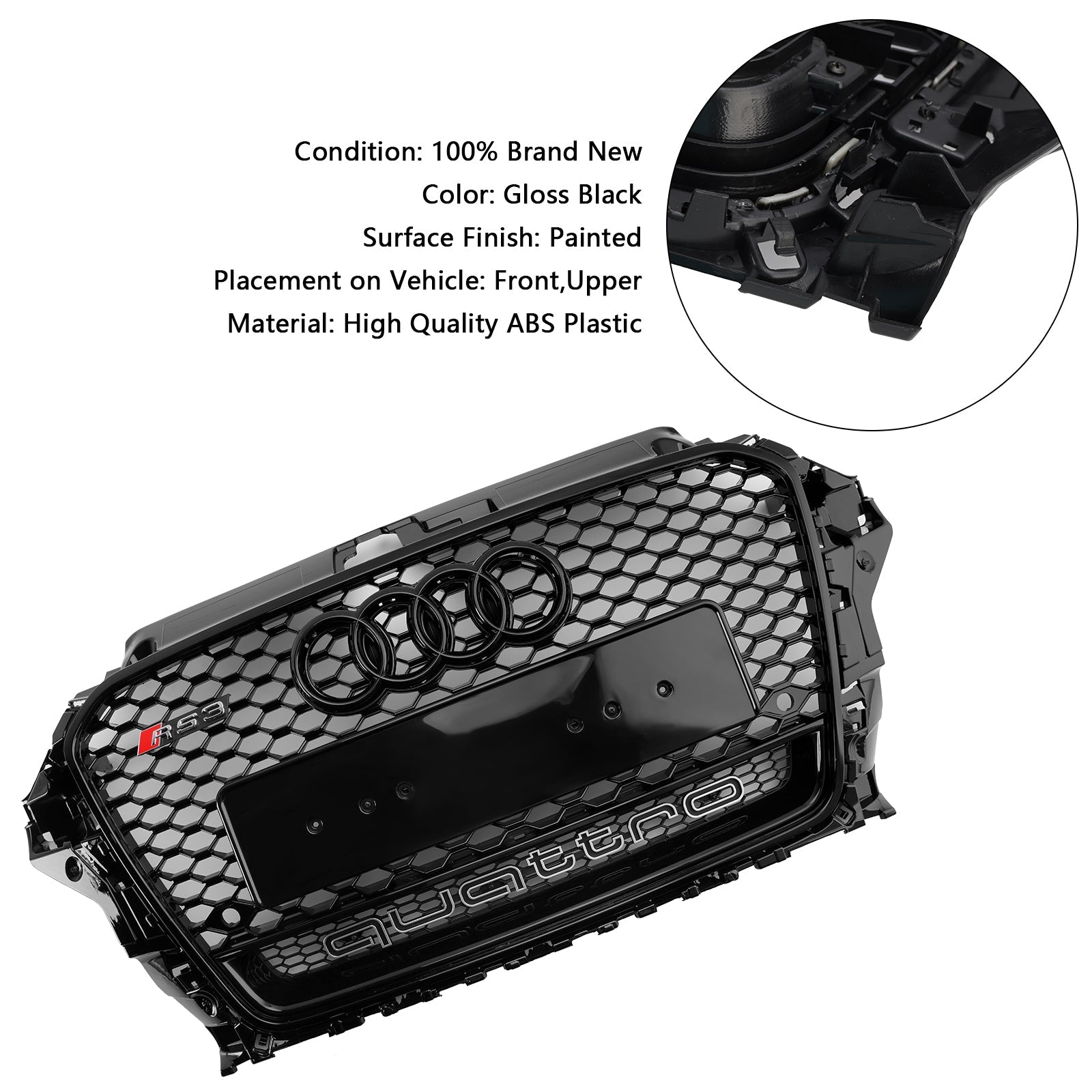 Heynycomb RS3 2013-2016 Audi A3 S3 met Quattro Bumper