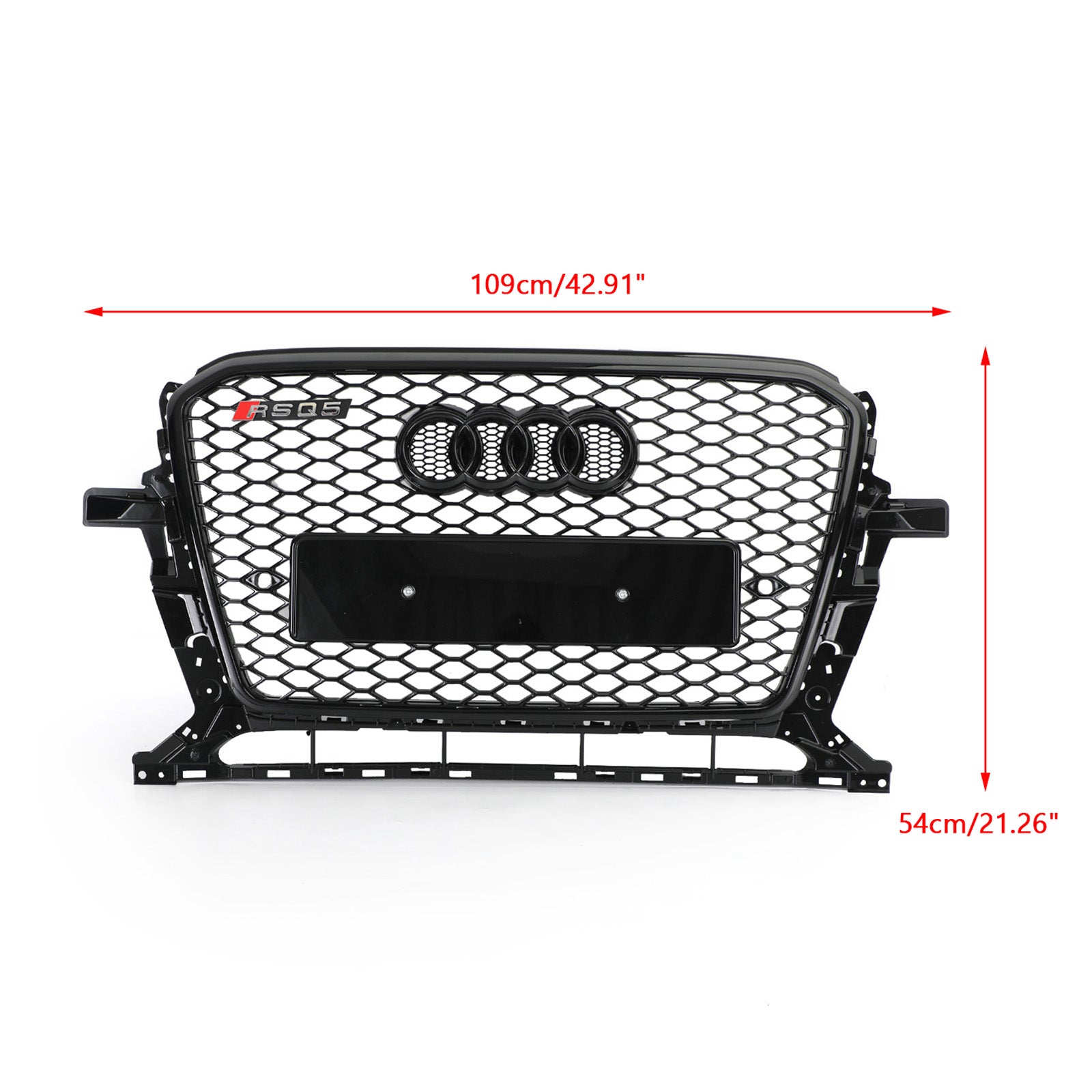 Grille sportive RSQ5 style nid d'abeille en maille adaptée pour Audi Q5 2013-2017, noir brillant