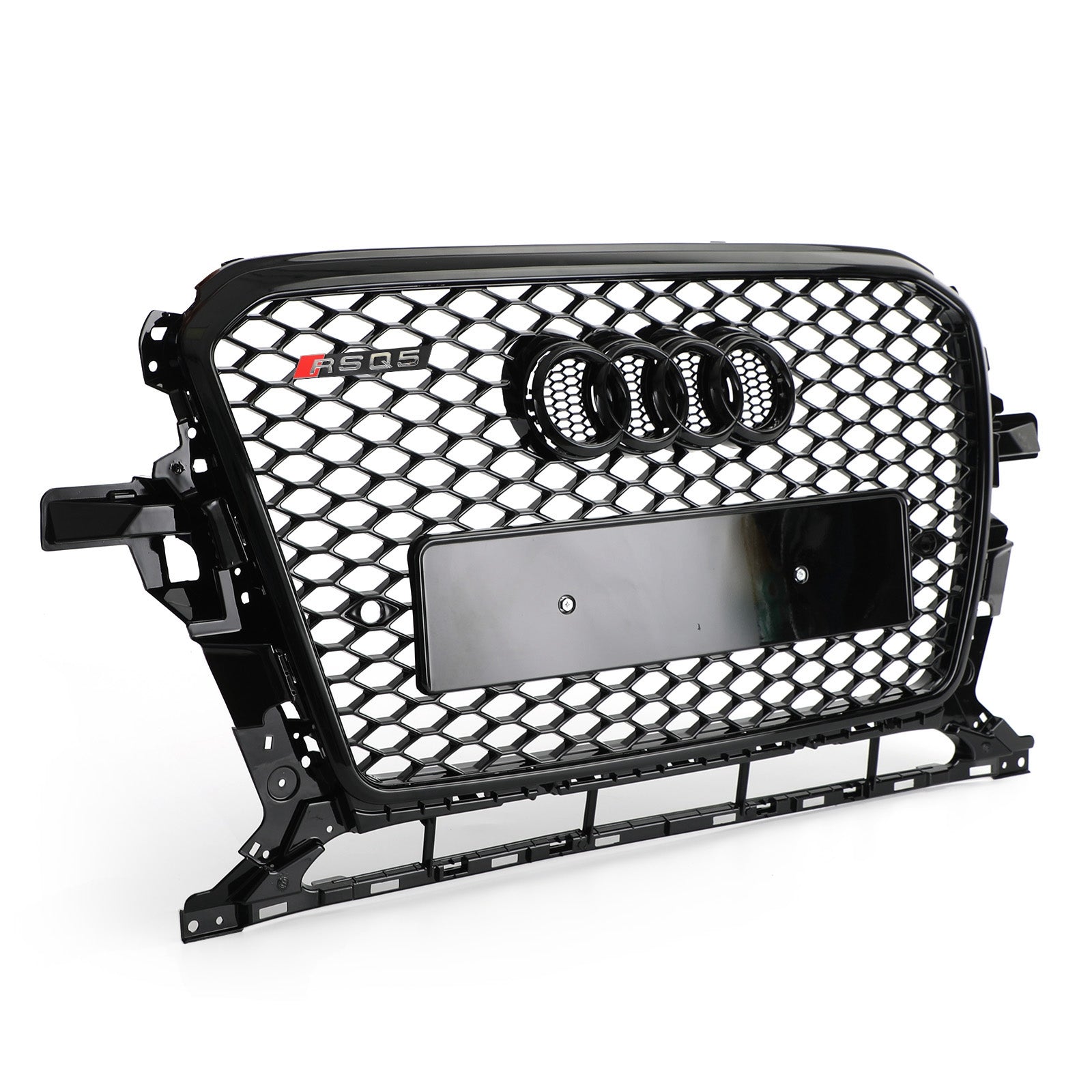 Grille sportive RSQ5 style nid d'abeille en maille adaptée pour Audi Q5 2013-2017, noir brillant