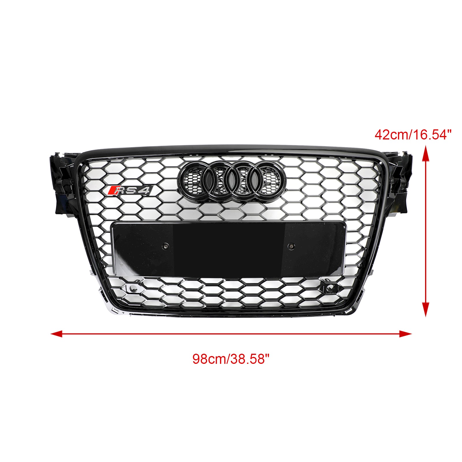 RS4 Style Honeycomb Sport Mesh Hex Grille Grill Fit Audi A4 / S4 B8 2009-2012