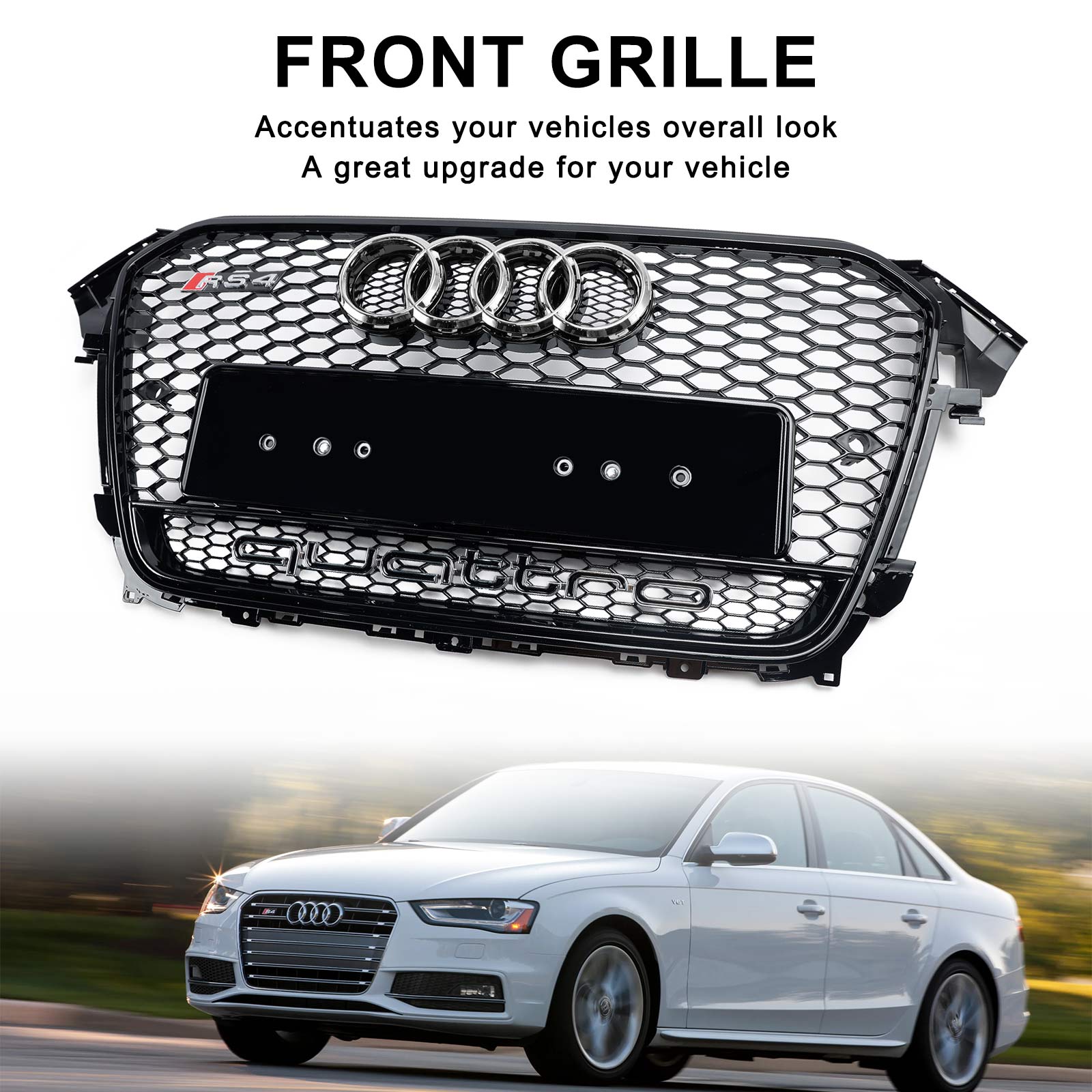 2013-2016 Audi A4 S4 B8.5 avec grille de pare-chocs avant style Quattro RS4