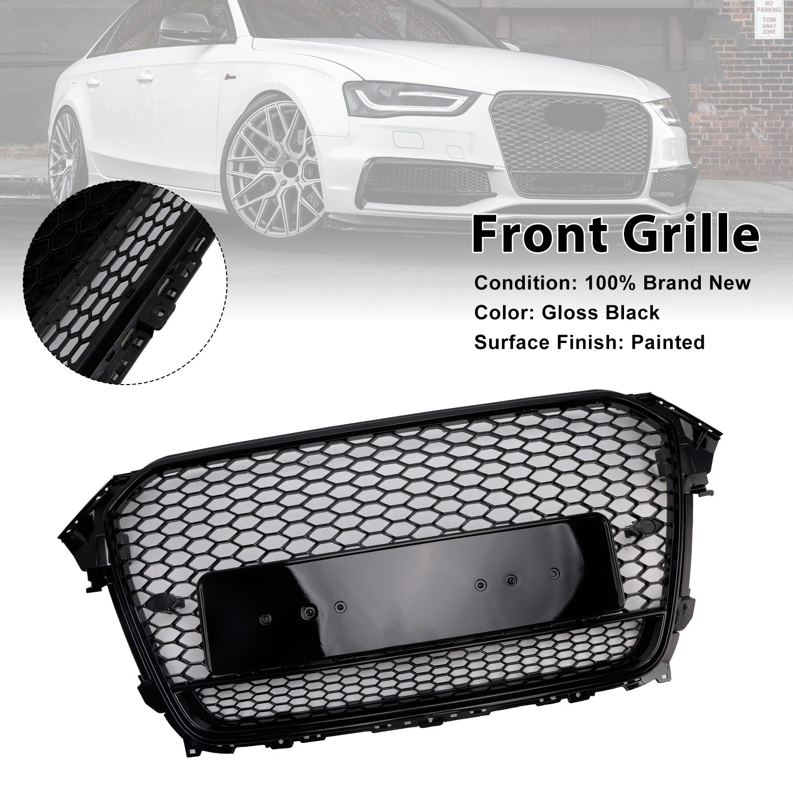 Grille de pare-chocs avant style Audi A4 S4 B8.5 2013-2016 avec Quattro RS4